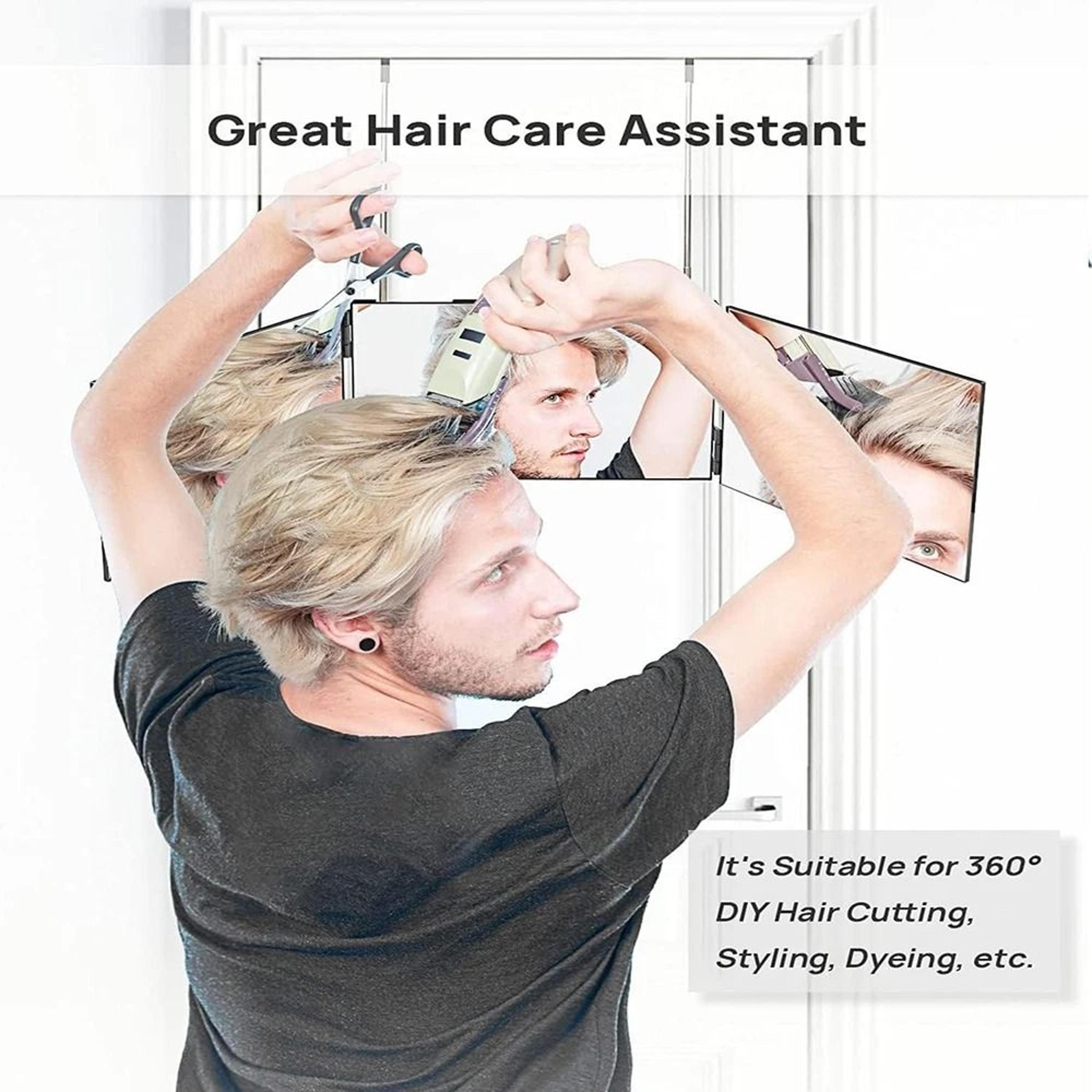 360 View LED 3 Way Haircut Mirror Trifold Self Grooming Mirror 13