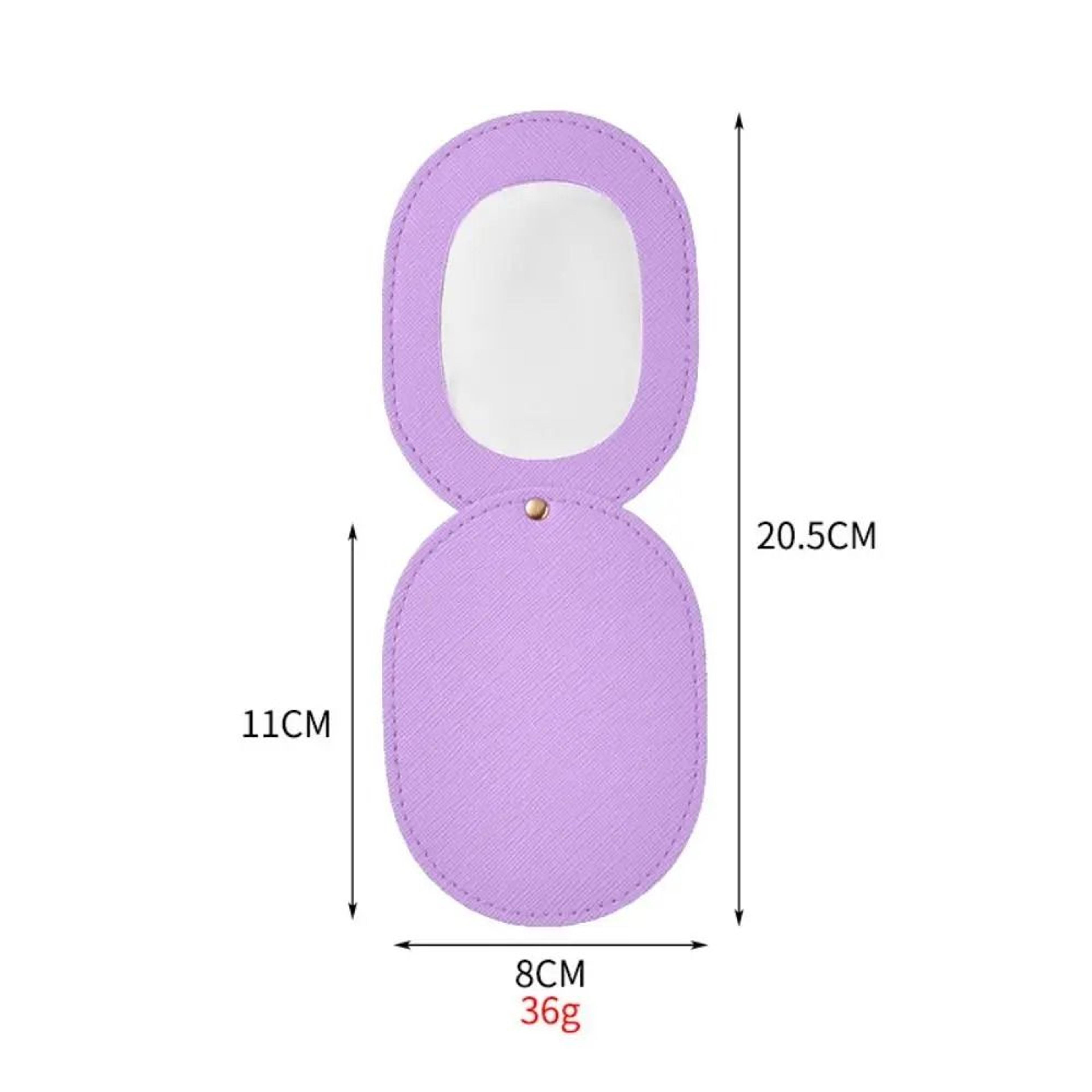Ultra Thin PU Leather Pocket Mirror Double Sided Stainless Steel Travel Mirror 5