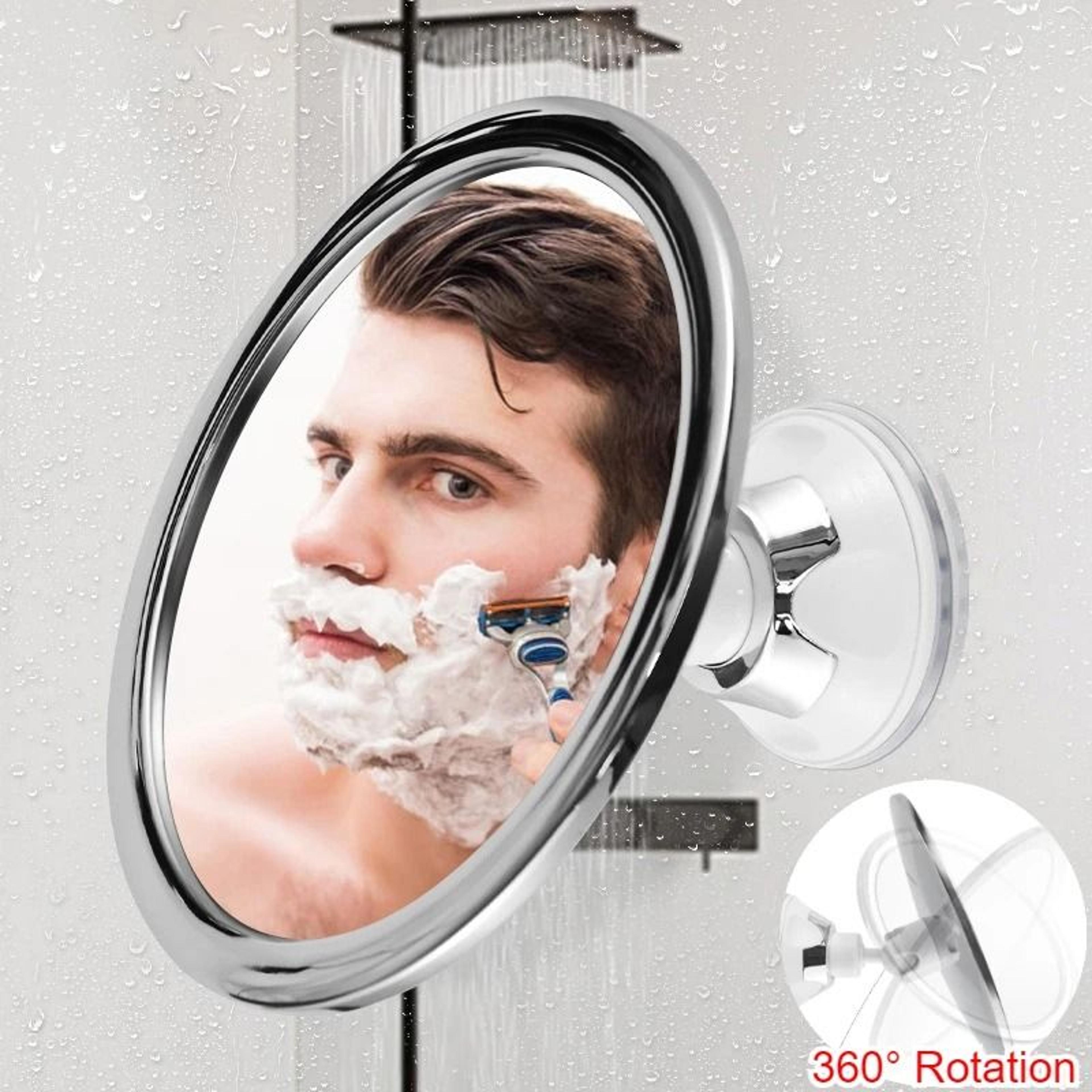 360 rotating fogless shower mirror suction cup shaving bathroom grooming mirror