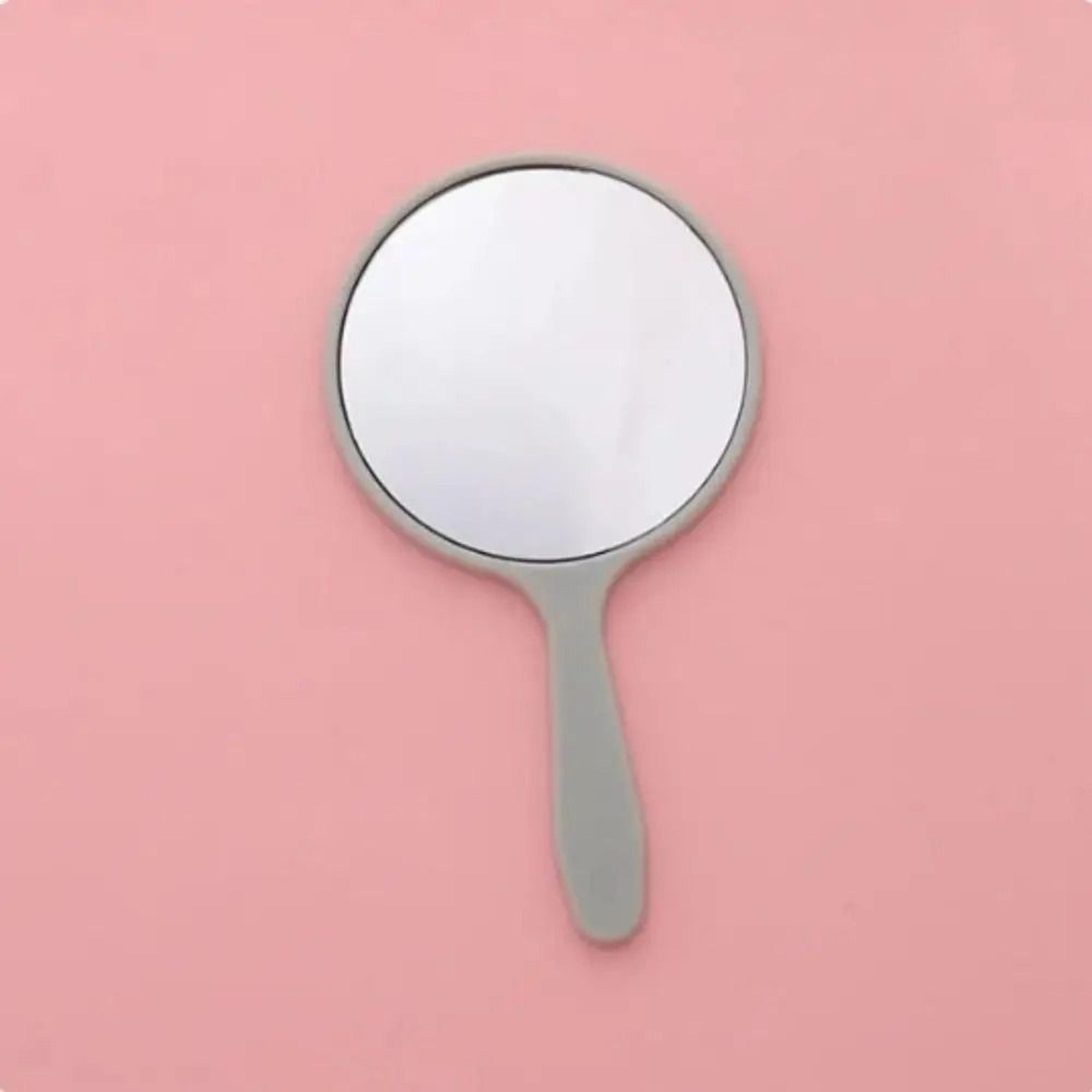 Durable Round Handheld Makeup Mirror Portable Anti Fall Beauty Vanity Mirror 15