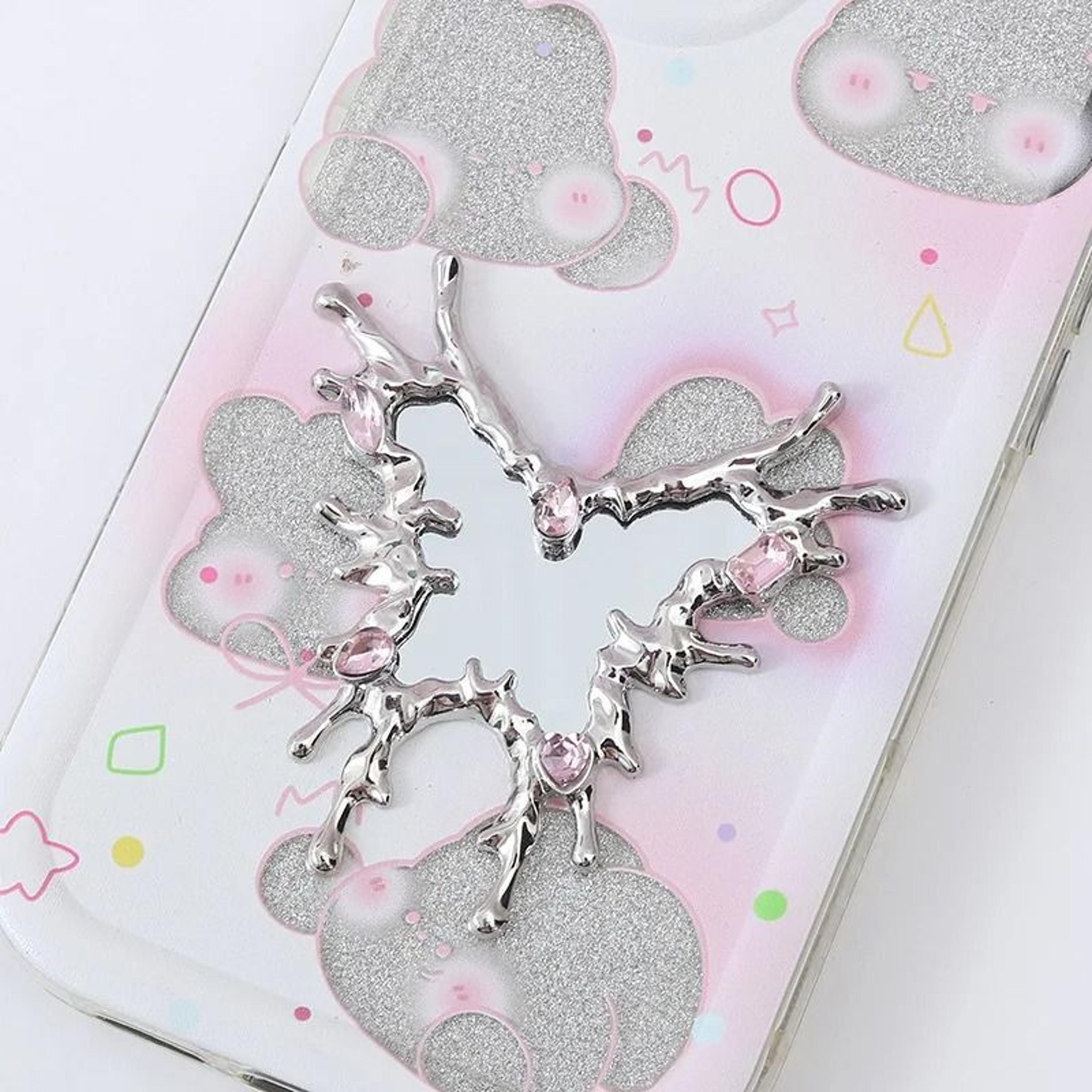 Modern Irregular Metal Pocket Mirror Liquid Droplet Portable Makeup Beauty Mirror 6