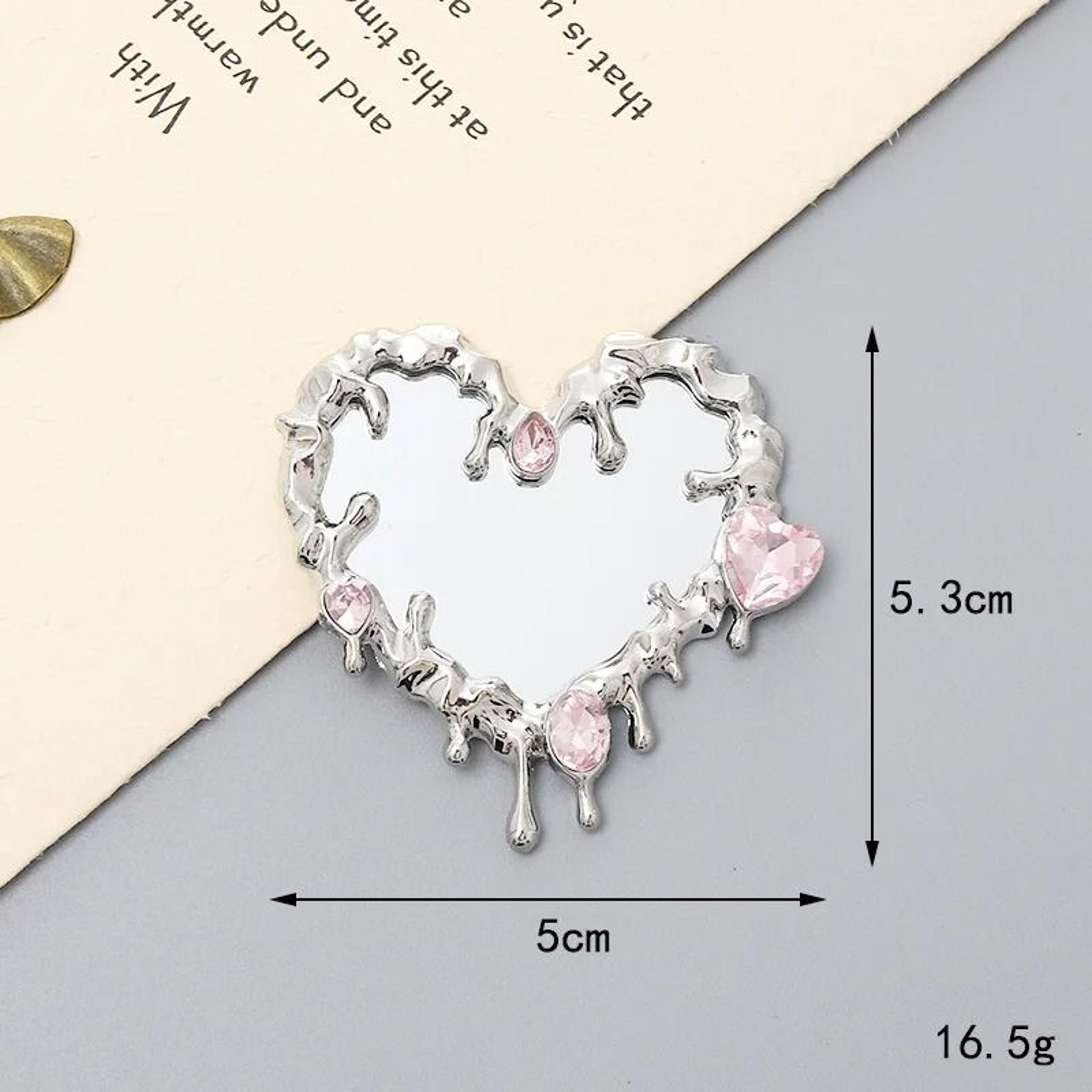 Modern Irregular Metal Pocket Mirror Liquid Droplet Portable Makeup Beauty Mirror 2