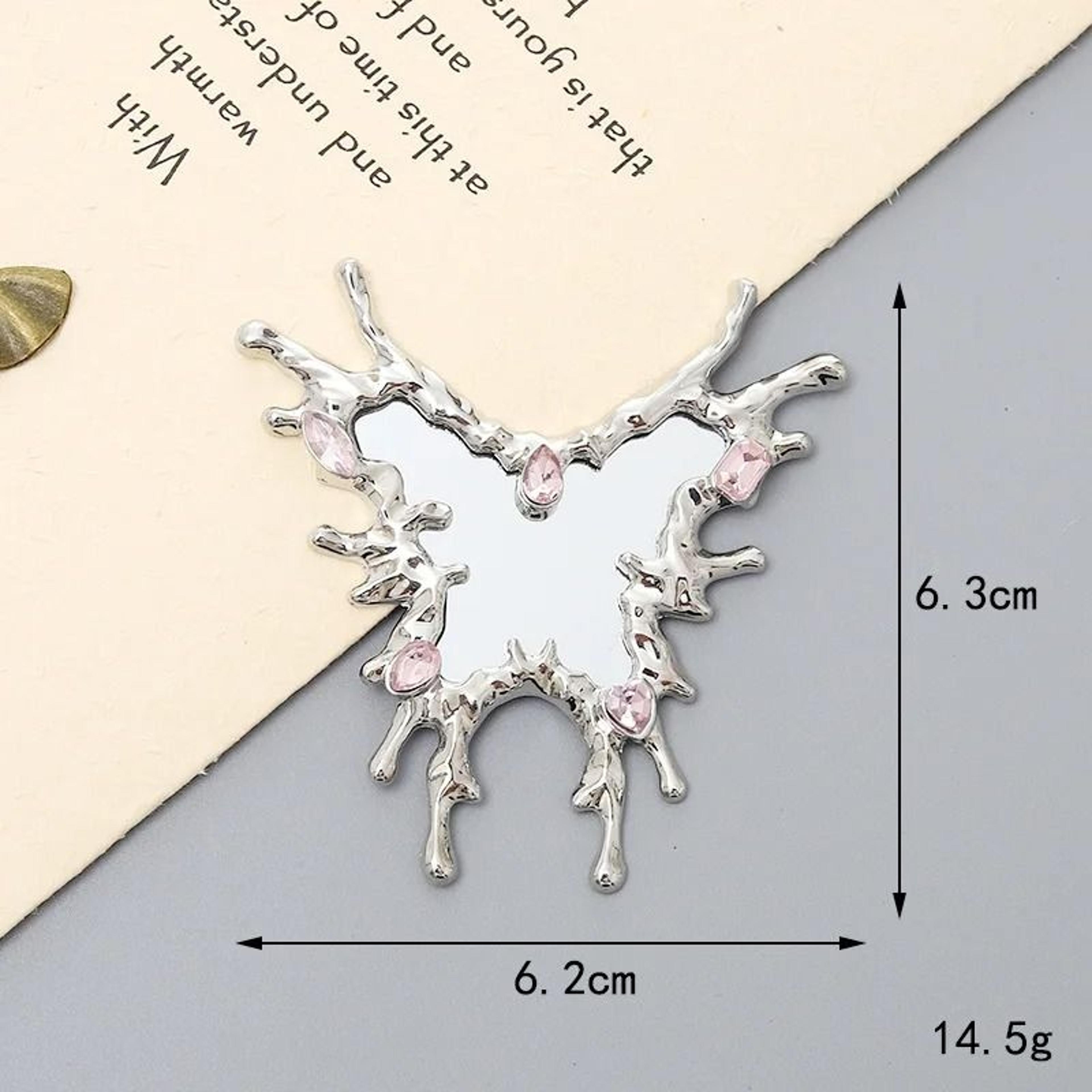 Modern Irregular Metal Pocket Mirror Liquid Droplet Portable Makeup Beauty Mirror 1