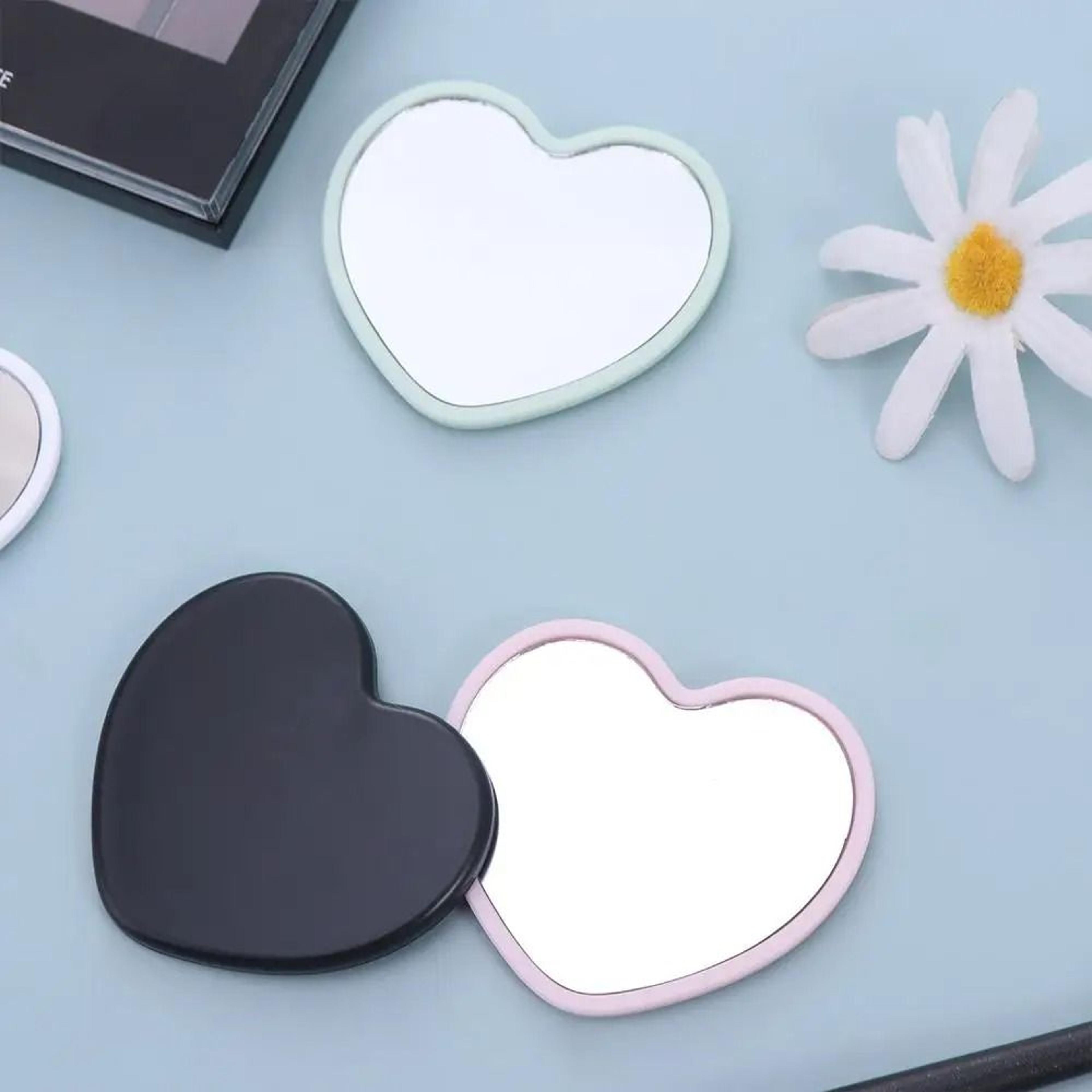 Modern Heart Shaped Handheld Mirror Portable Mini Makeup Beauty Vanity Mirror 6