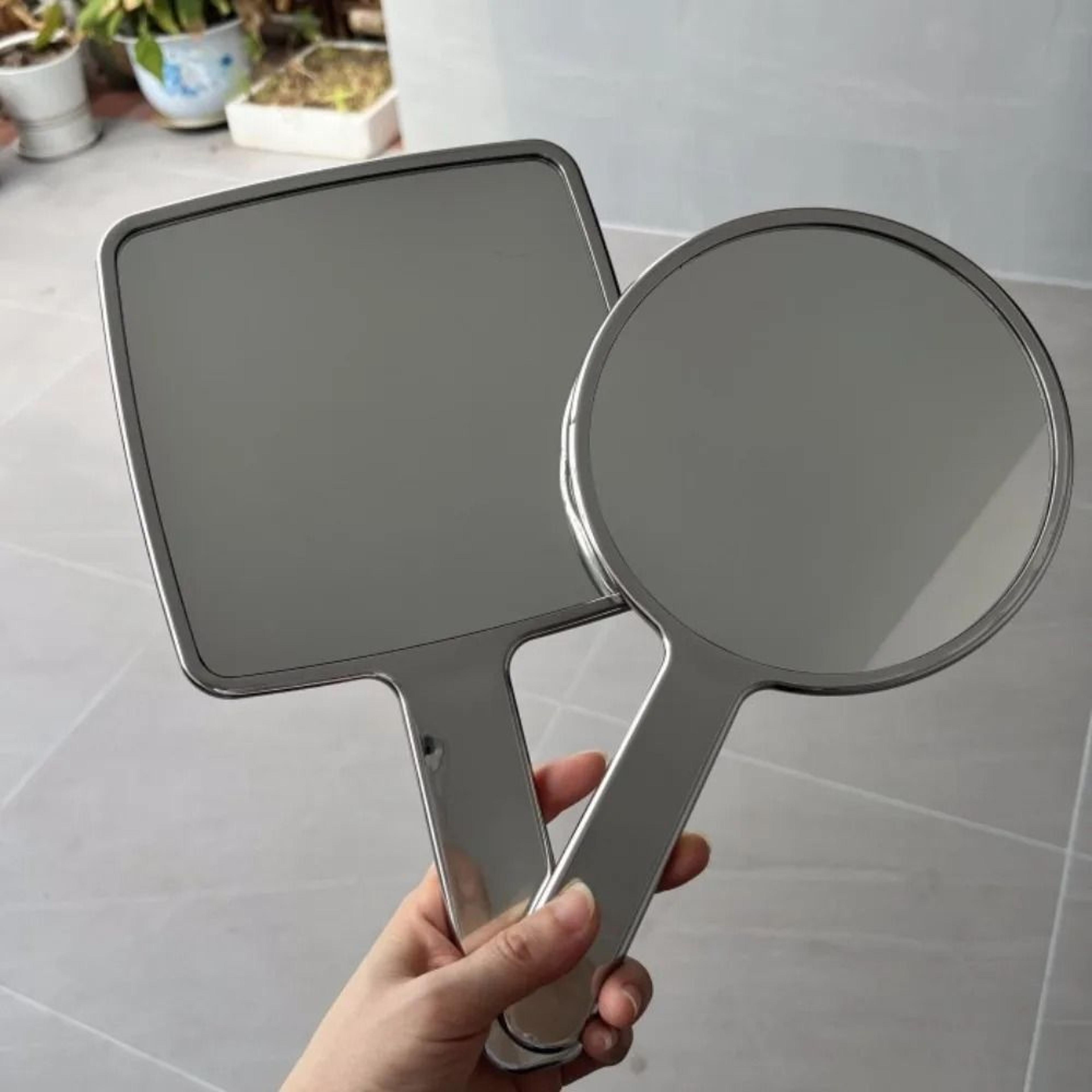 Elegant Electroplated Handheld Makeup Mirror HD Round Square Travel Beauty Mirror 7
