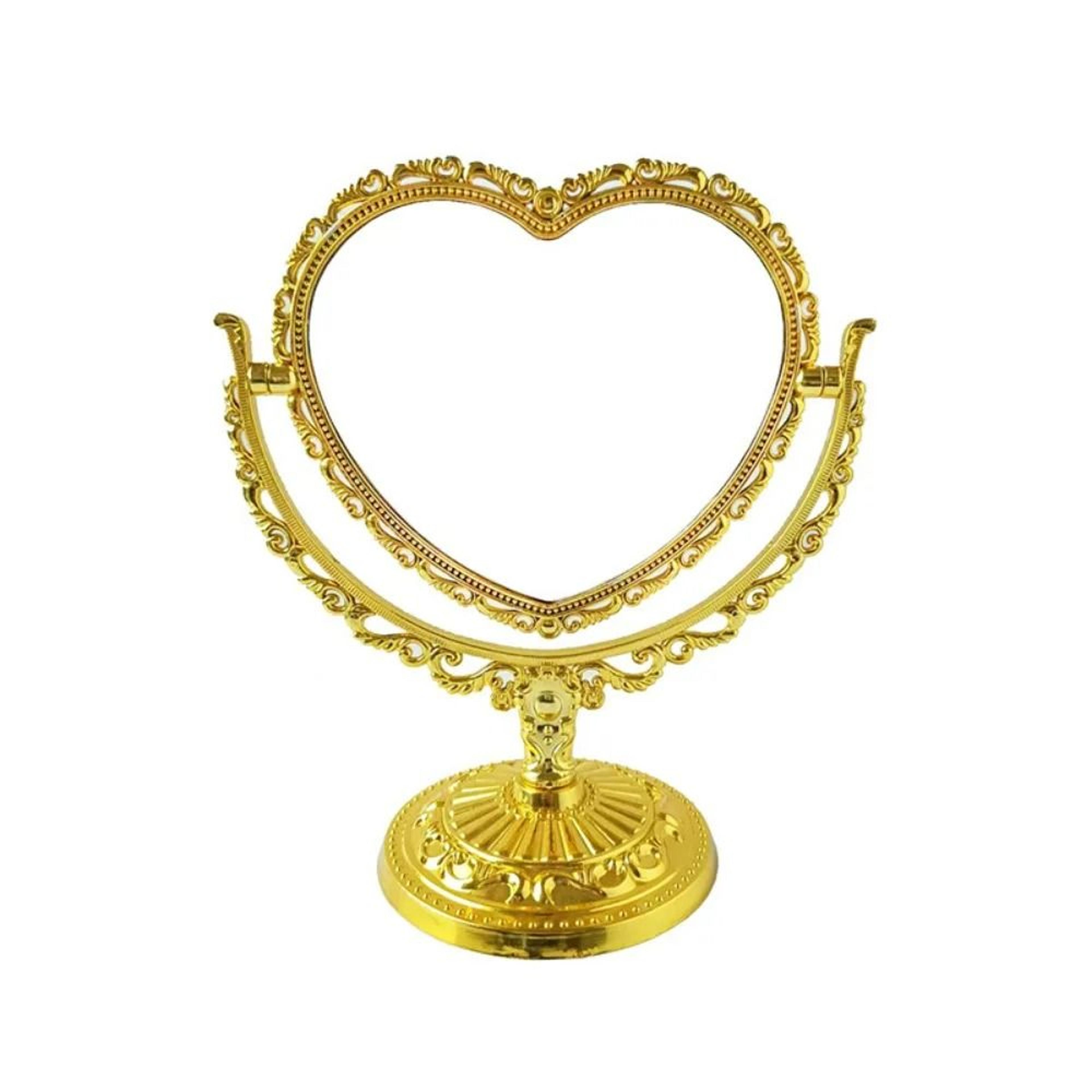 Vintage Double Sided Makeup Mirror 360 Rotating Desktop Vanity Cosmetic Mirror 2