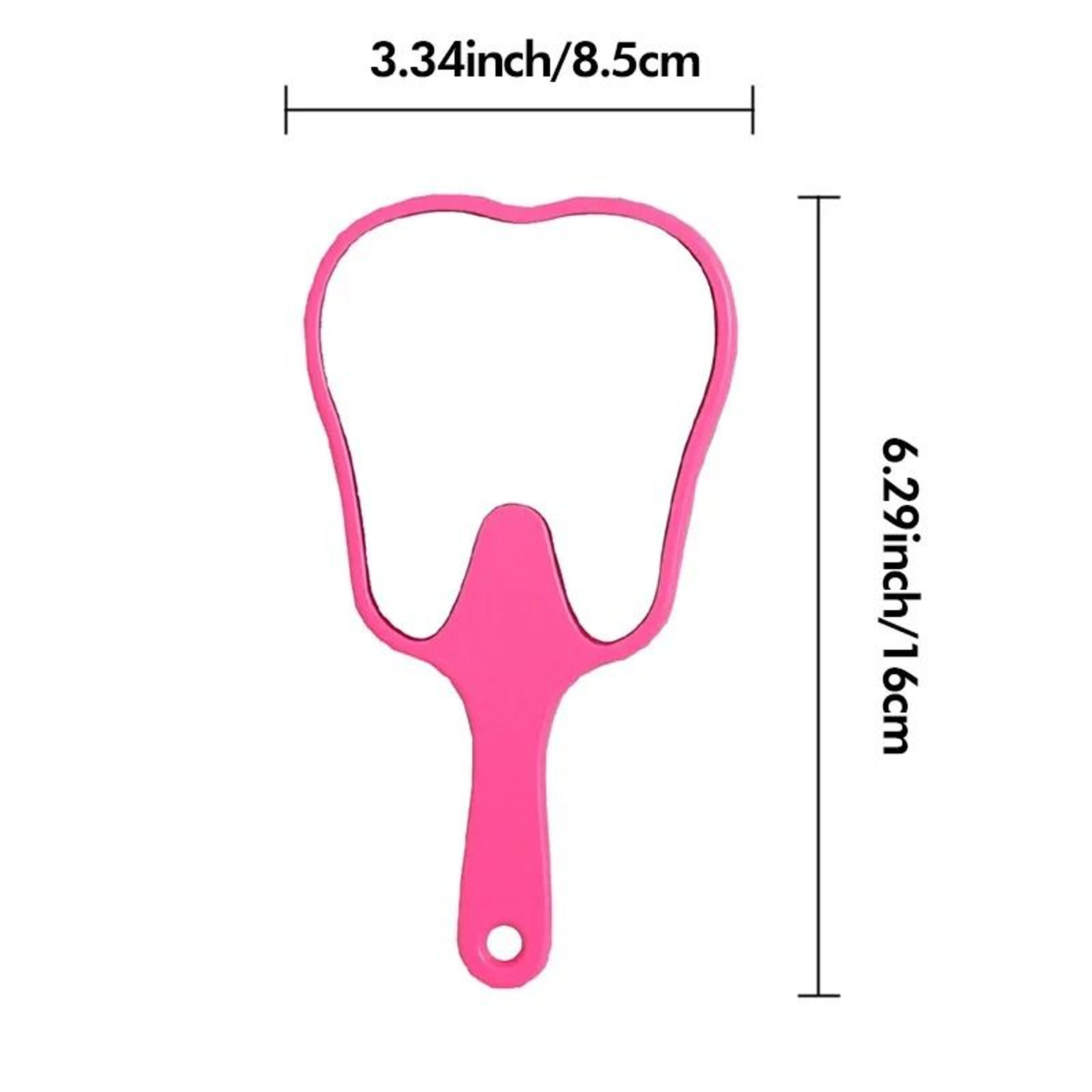 Cute Tooth Shaped Handheld Mirror Portable Dental Makeup Beauty Mirror With Handle 8