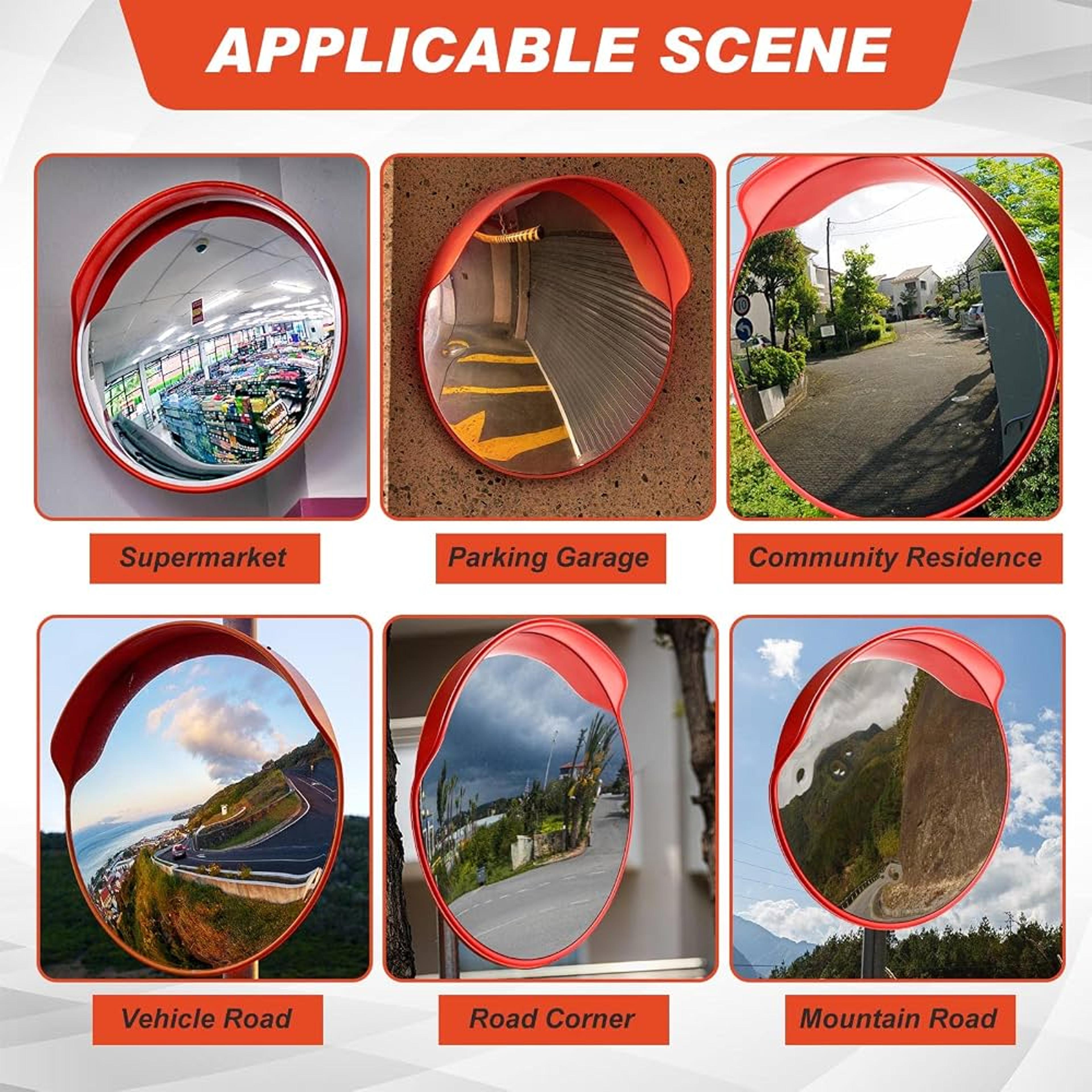 30cm Convex Safety Mirror Wide Angle Driveway Garage Parking Security Mirror 4