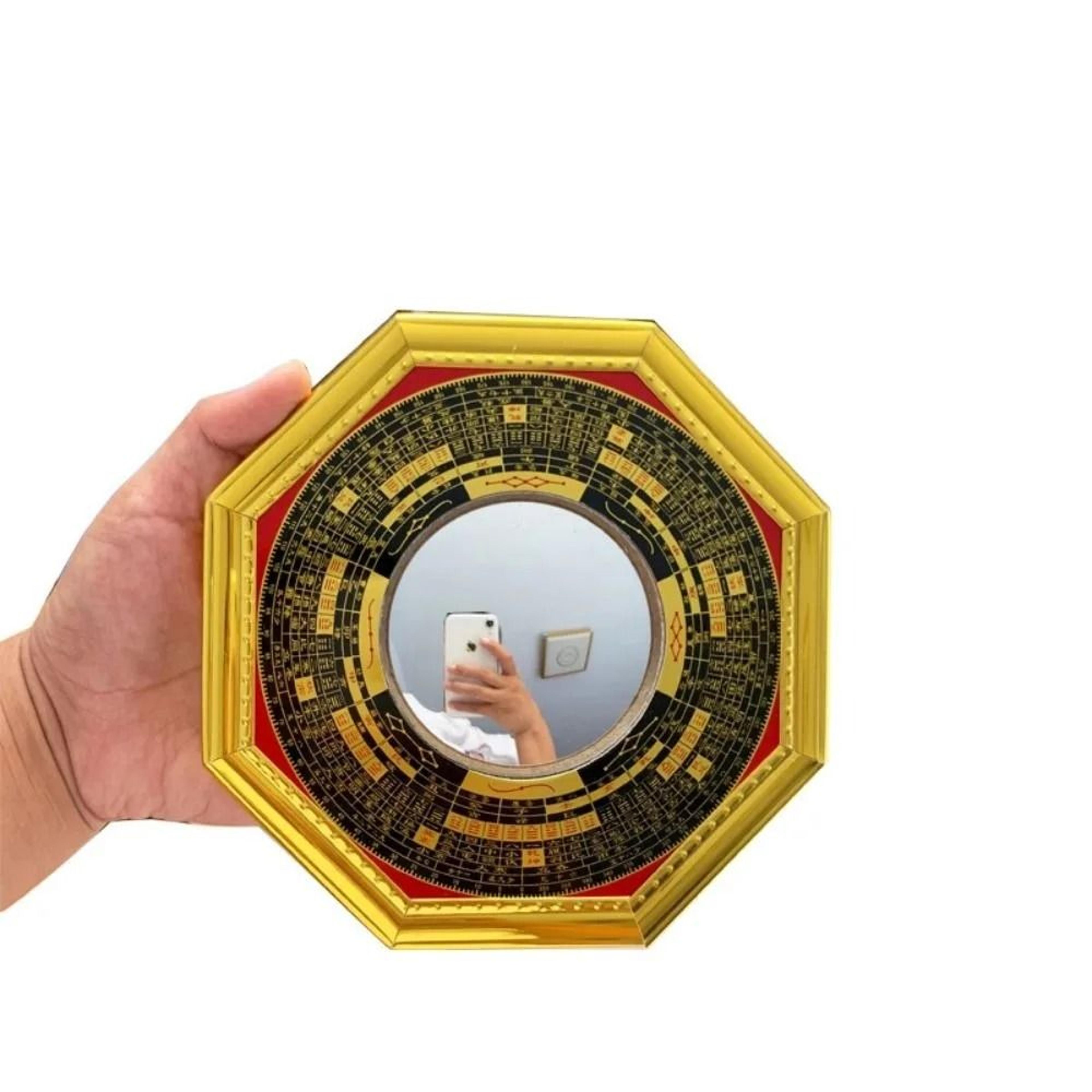 bagua feng shui mirror metal frame octagonal home protection decor