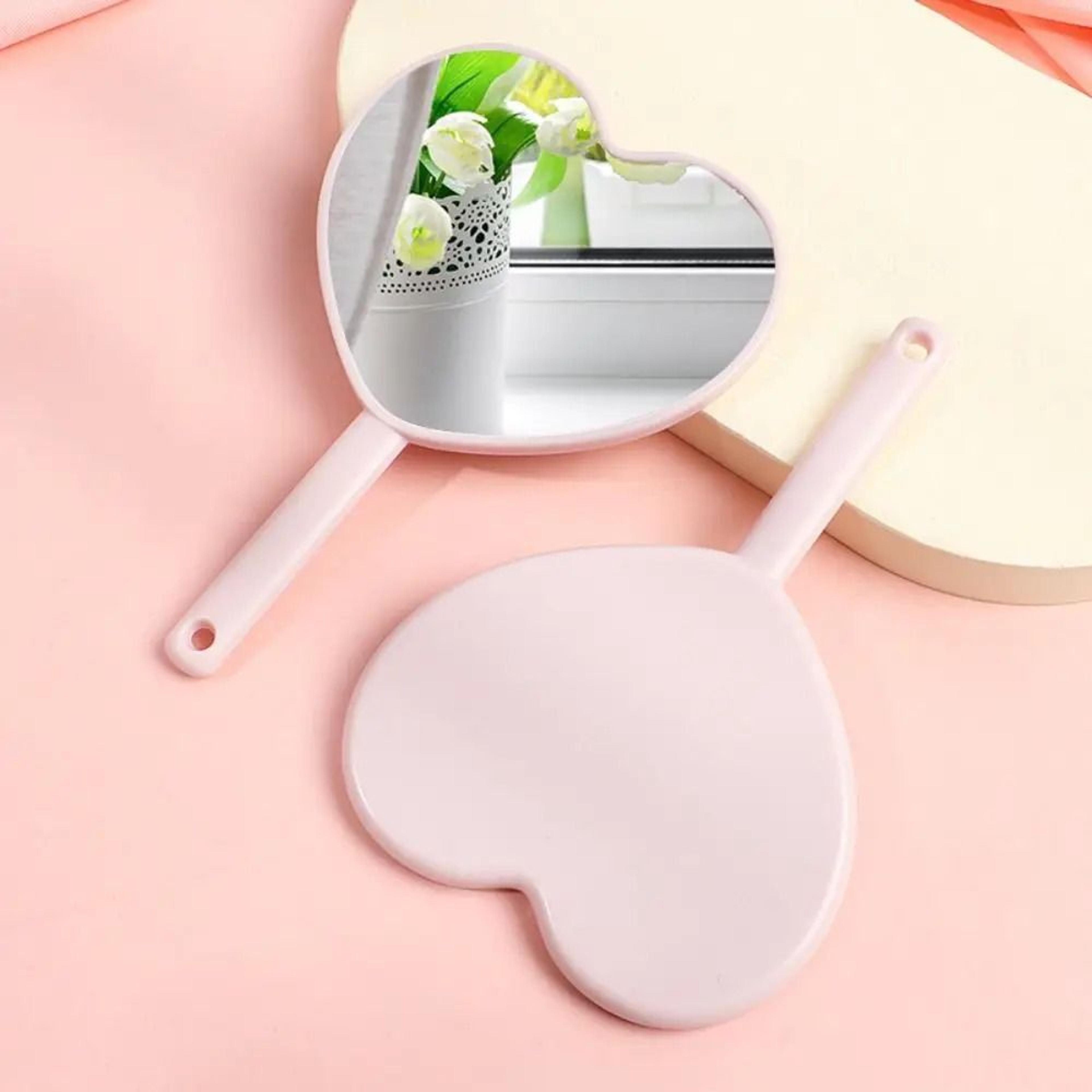 Heart Shaped Makeup Mirror Cute Portable Handheld Vanity Mirror 4
