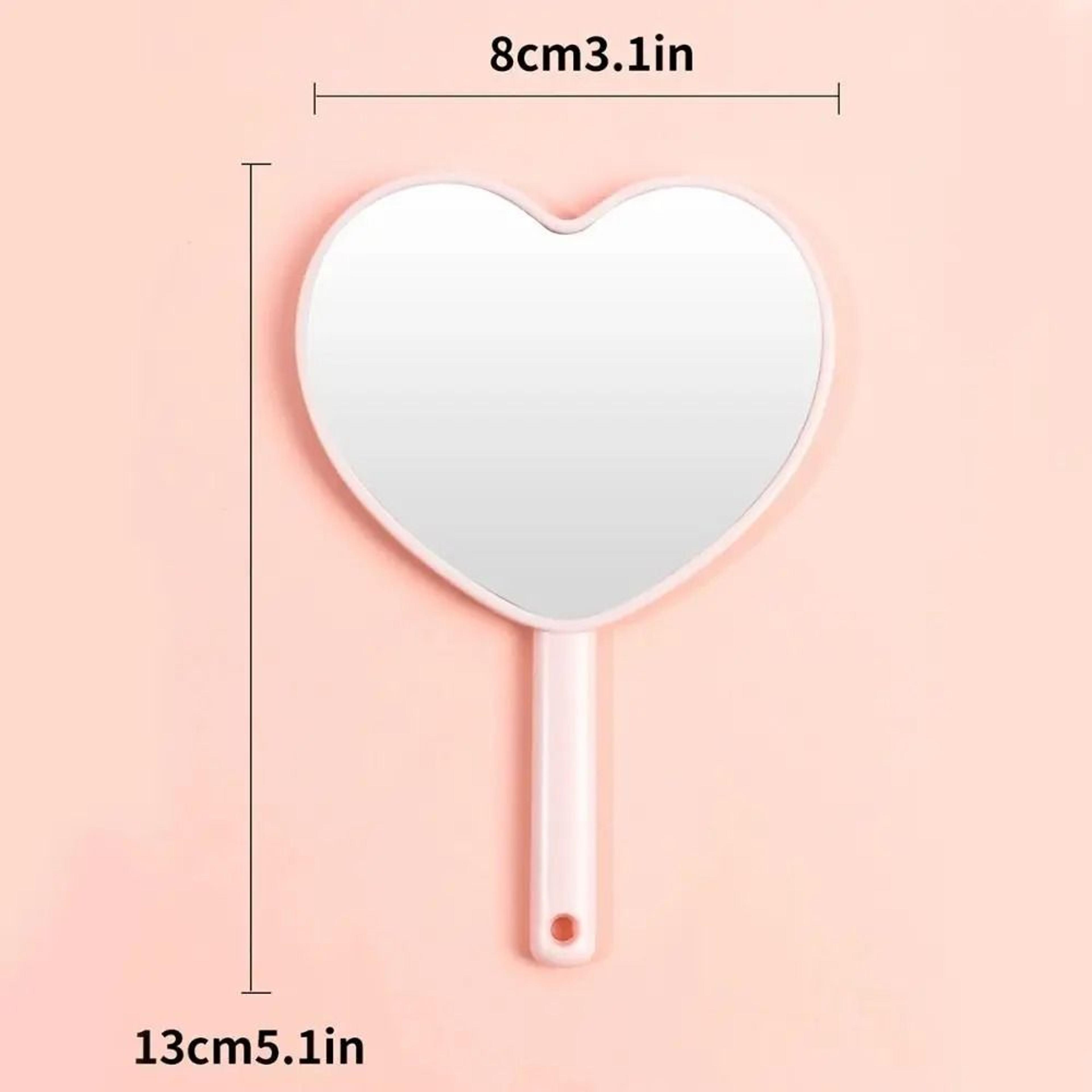 Heart Shaped Makeup Mirror Cute Portable Handheld Vanity Mirror 5
