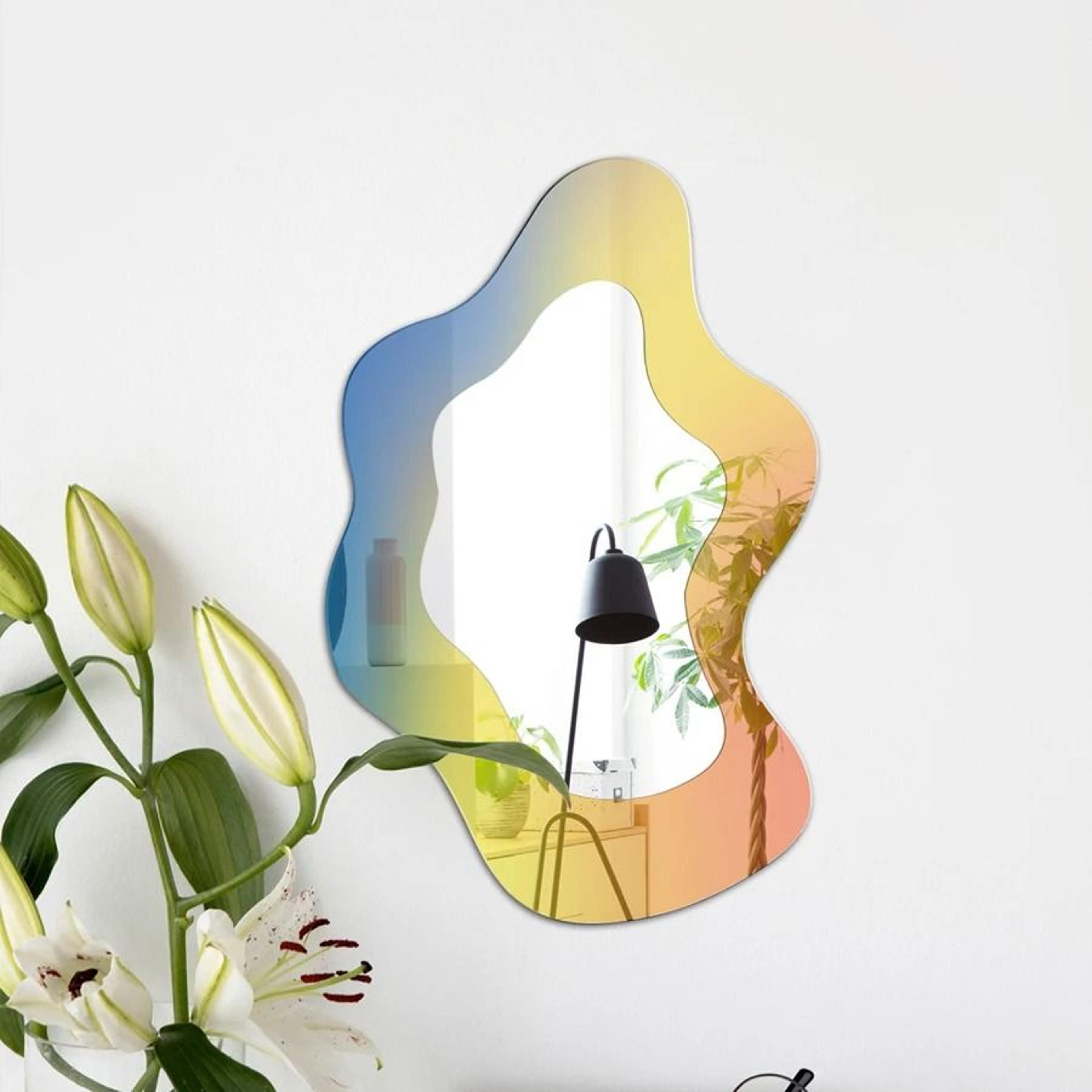 Colorful Acrylic Vanity Mirror Irregular Tabletop Wall Decorative Makeup Mirror 5