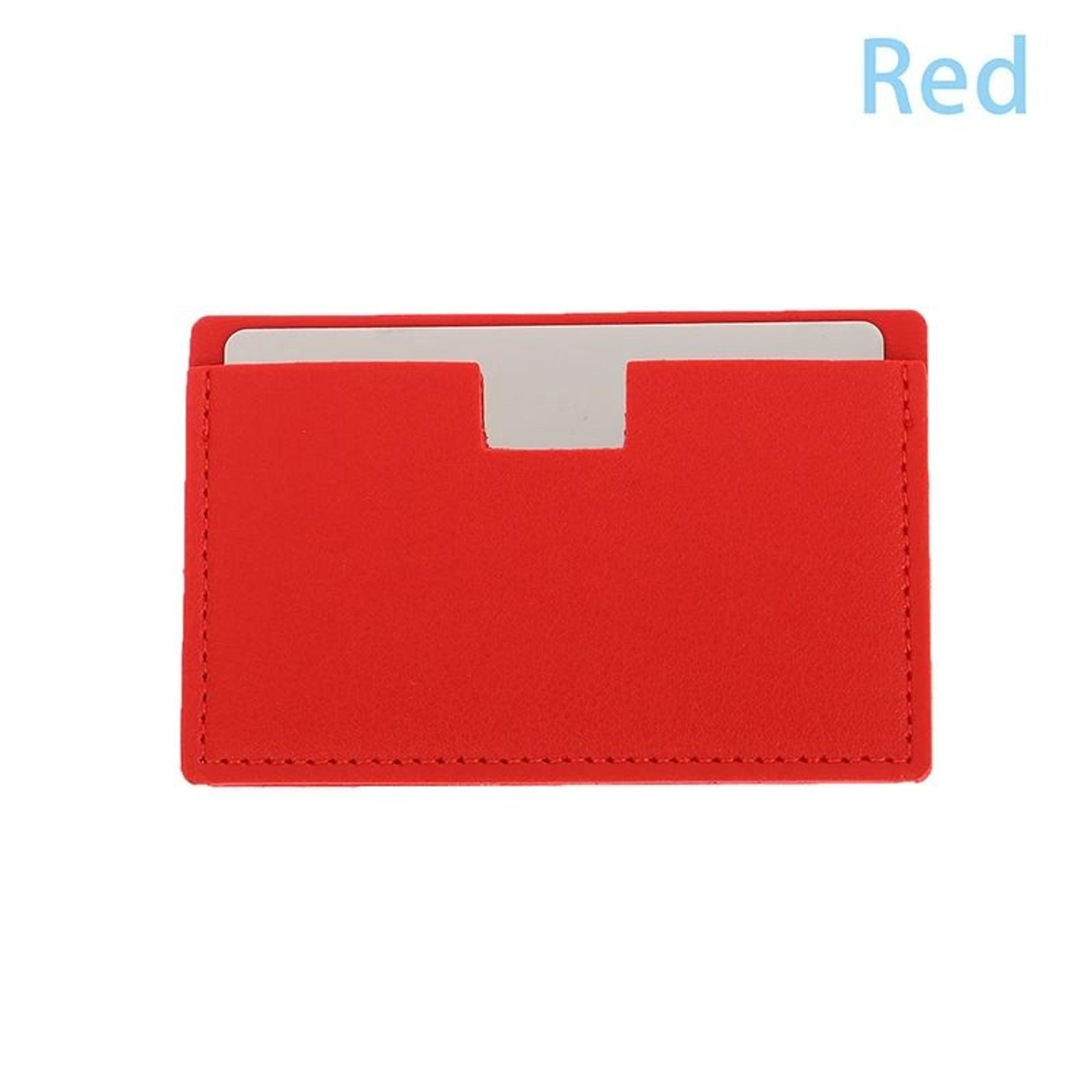 Stainless Steel Pocket Mirror Shatterproof Card With PU Leather Sleeve 1
