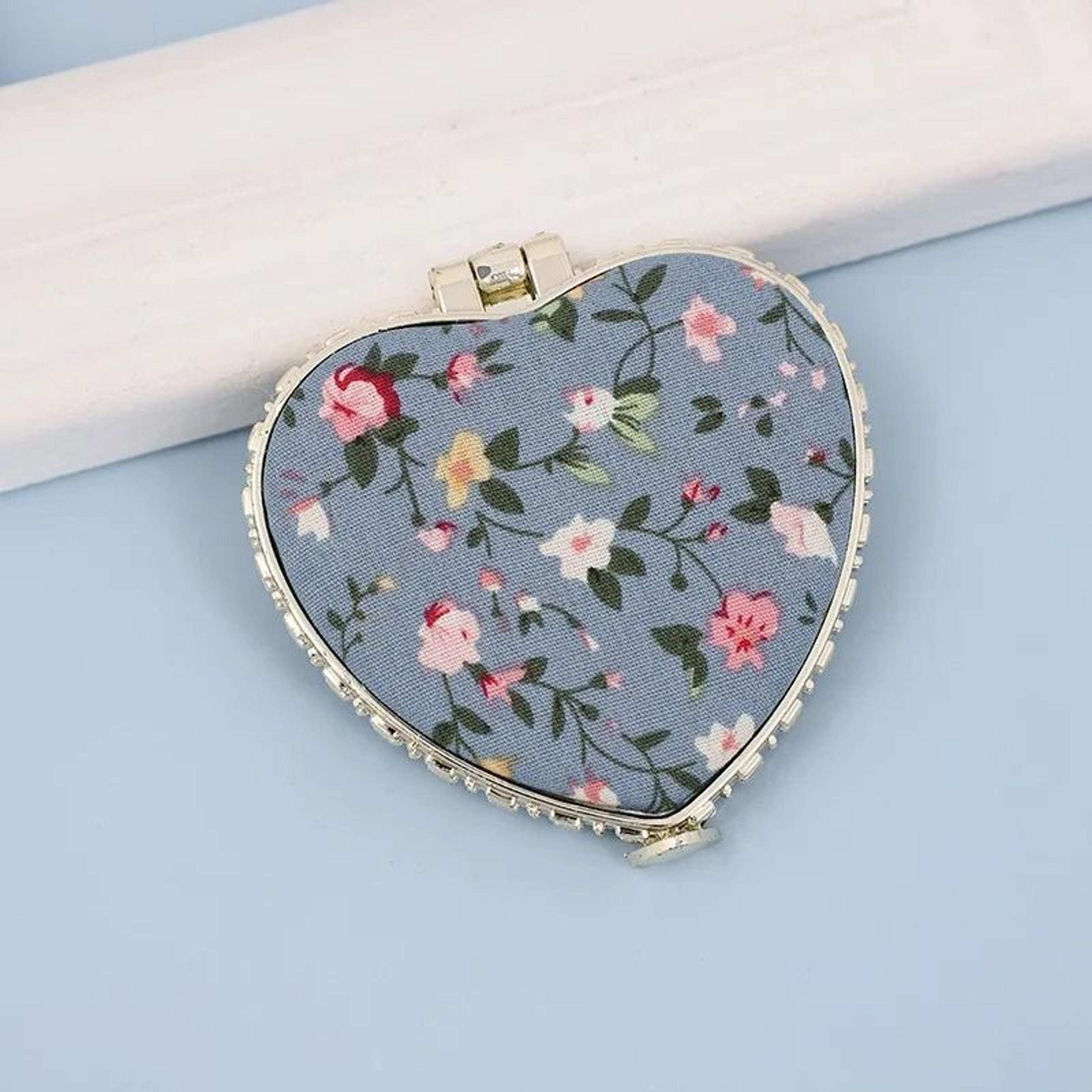 Vintage Floral Compact Mirror Double Sided Folding Pocket Makeup Mirror 3
