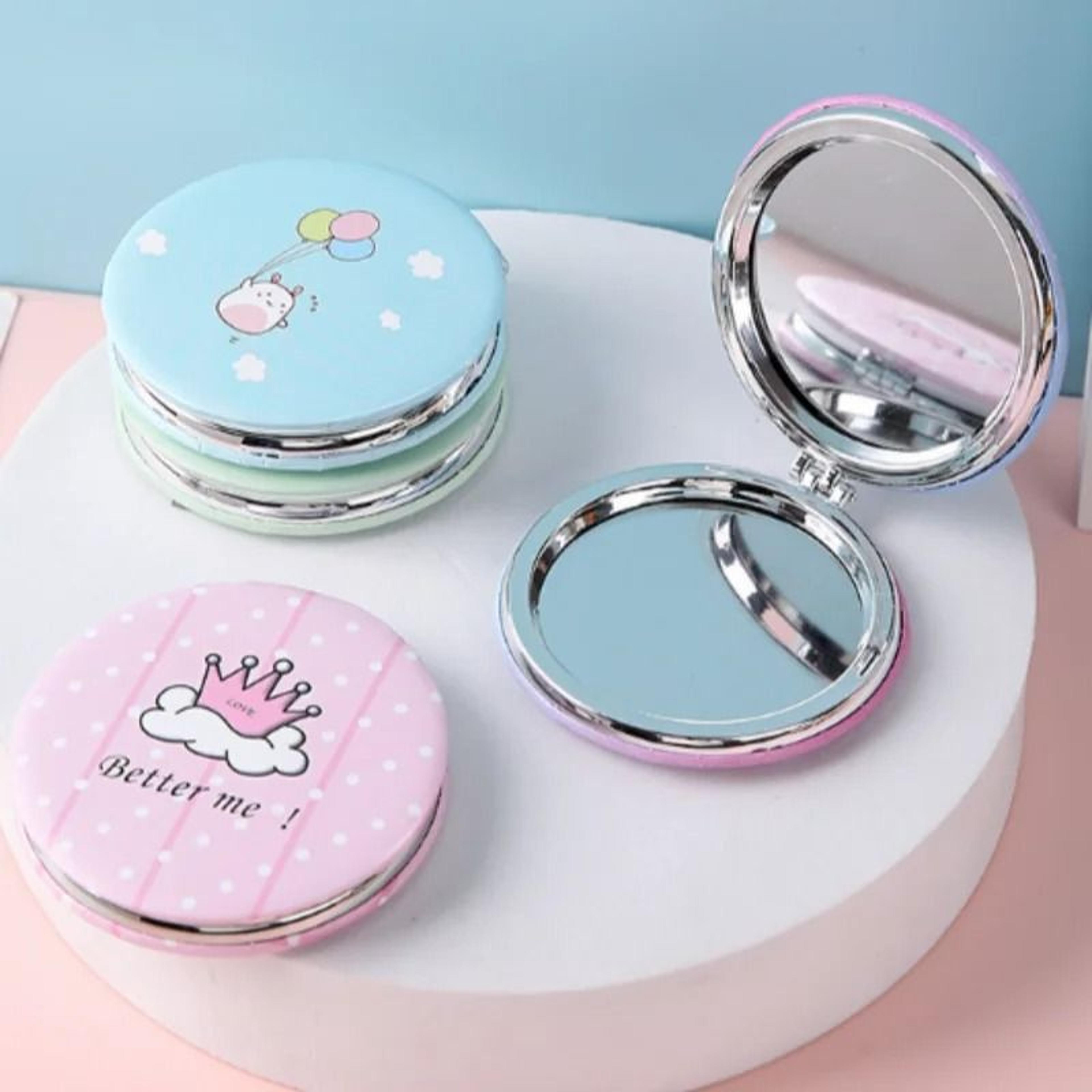 Cute Cartoon Compact Mirror Round Folding Portable Travel Makeup Mirror 8