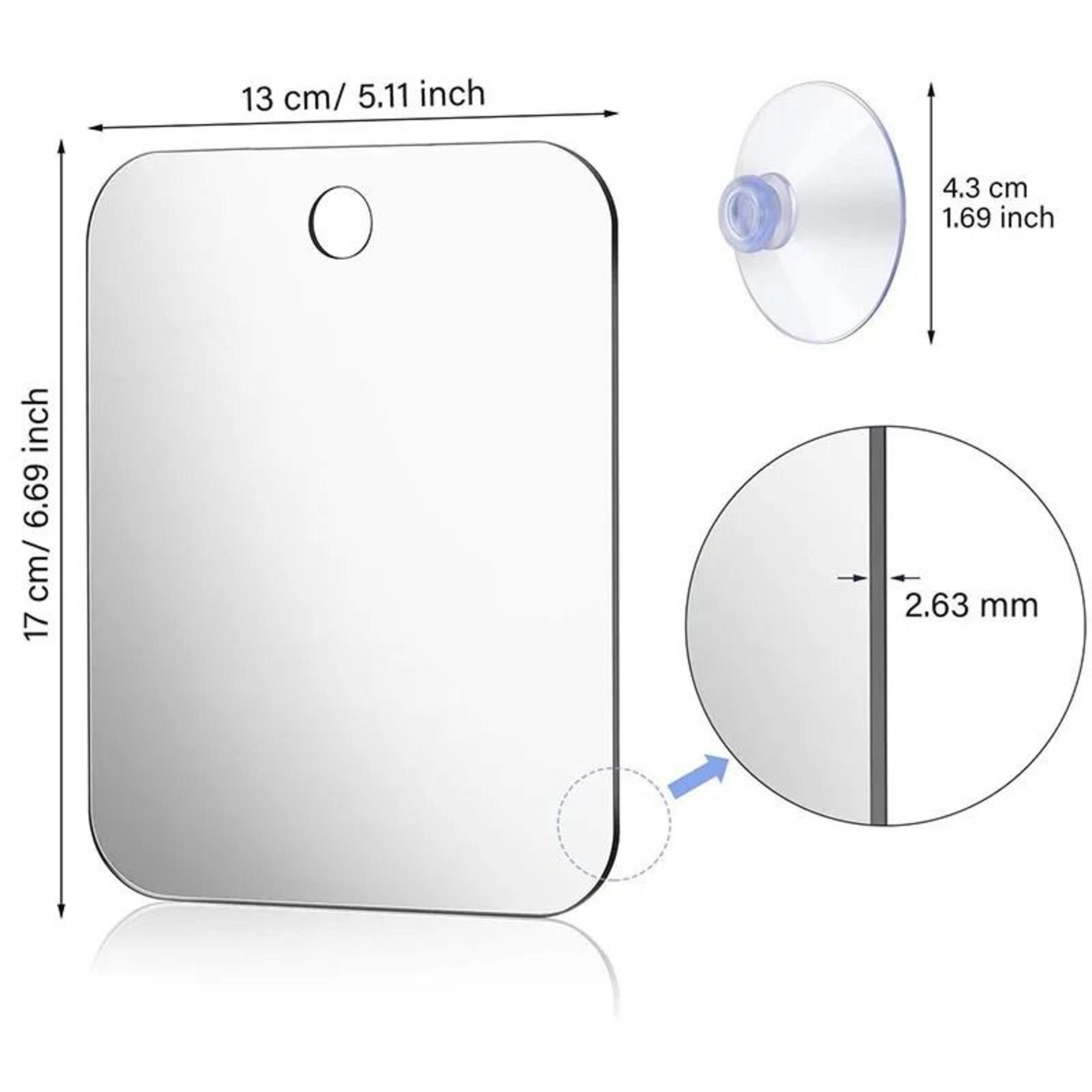 Fogless Acrylic Shower Mirror Portable Shatterproof Bathroom Shaving Mirror 1