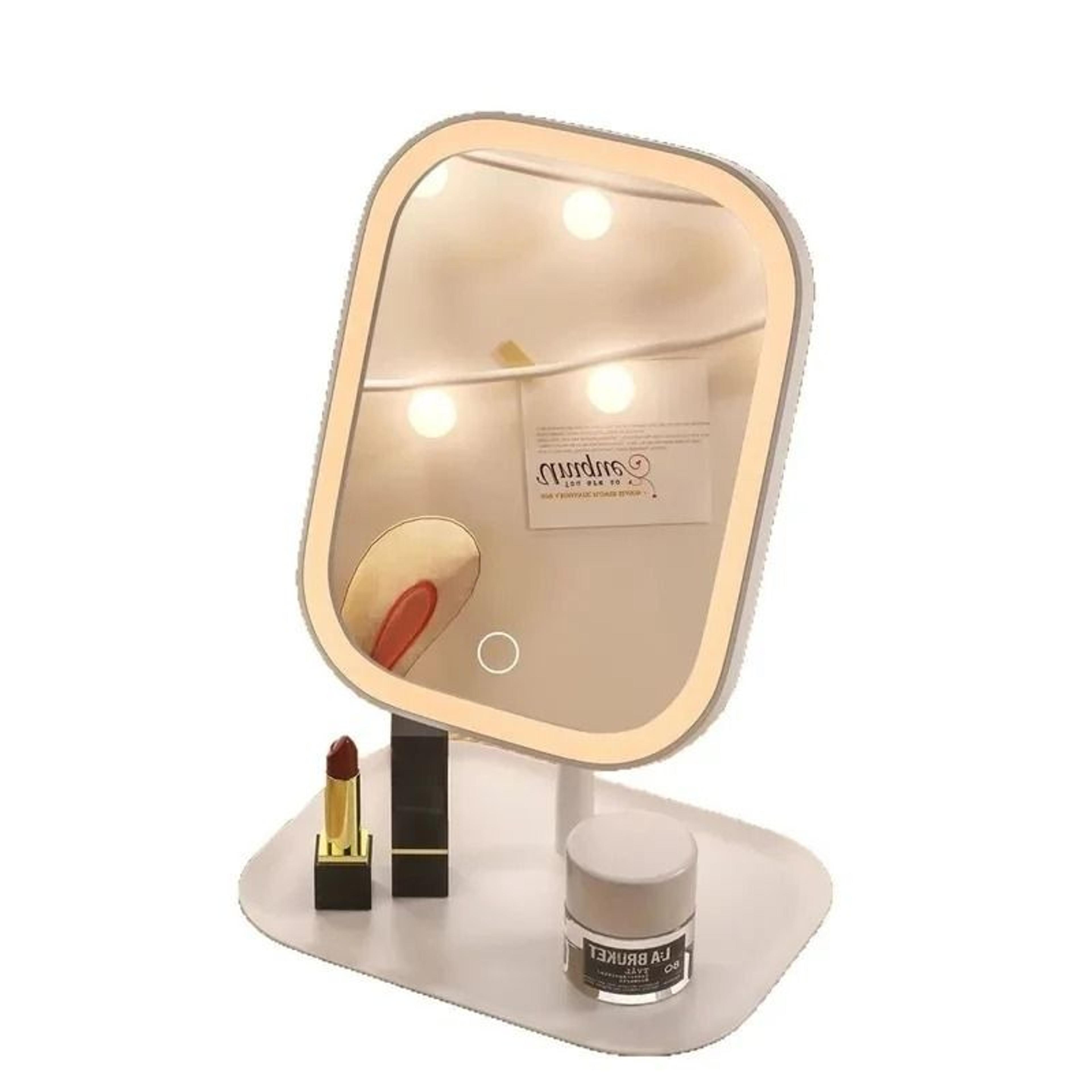Rechargeable LED Vanity Mirror Three Color Dimmable Touch Makeup Mirror 1