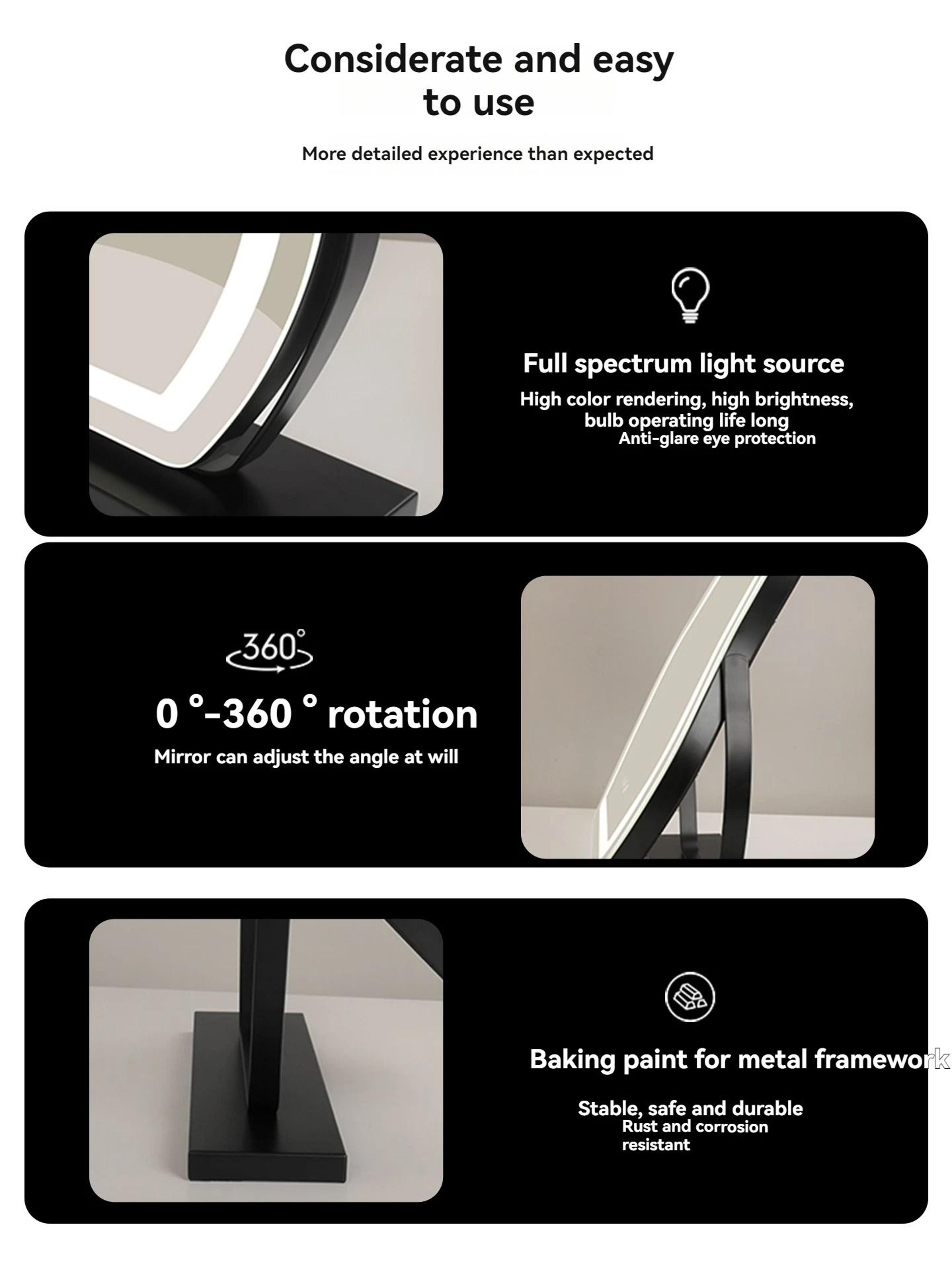 Cloud LED Makeup Mirror Lighted Desktop Vanity Mirror For Bedroom 10
