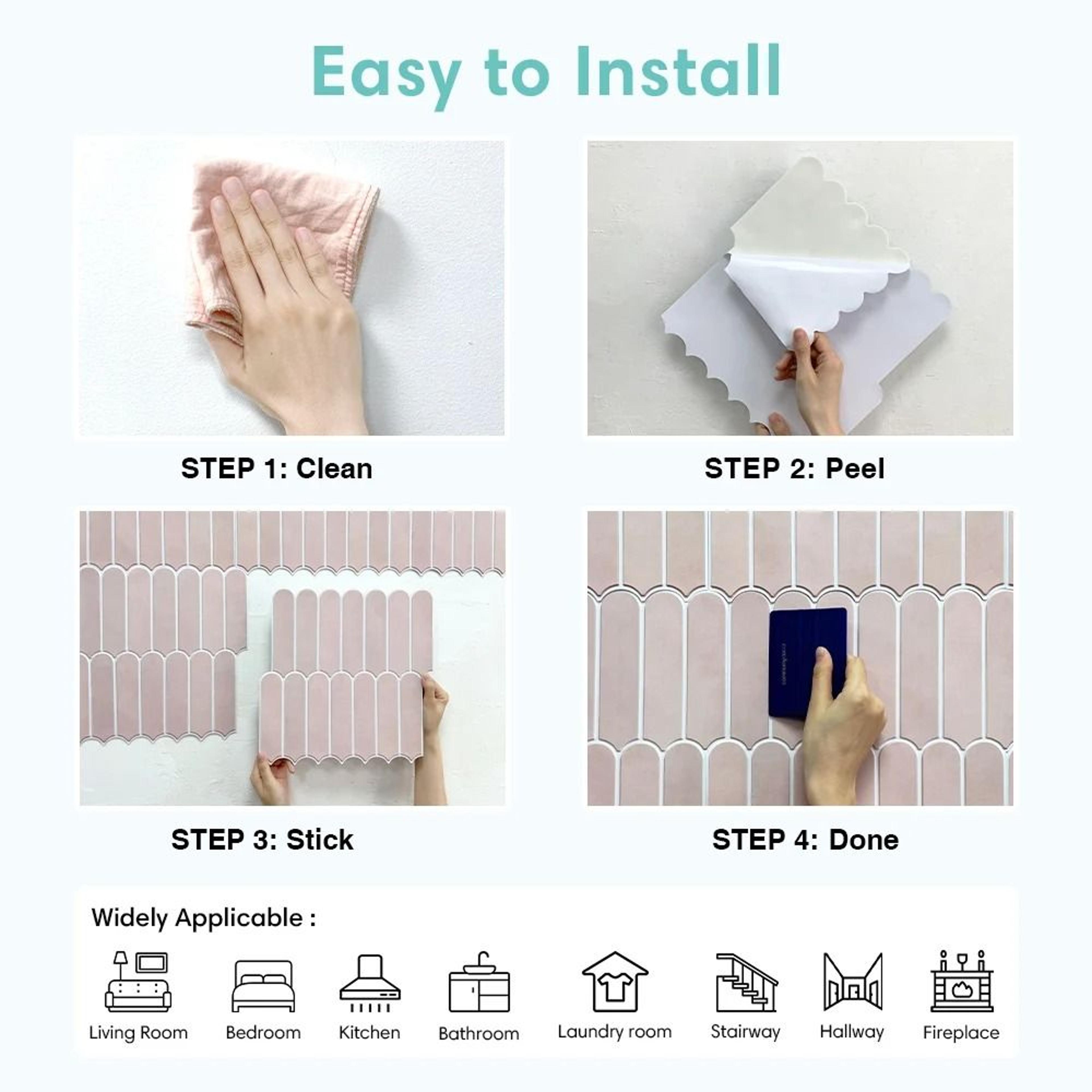 3D Fish Scale Peel And Stick Wall Panels Waterproof PVC Backsplash Tiles 7