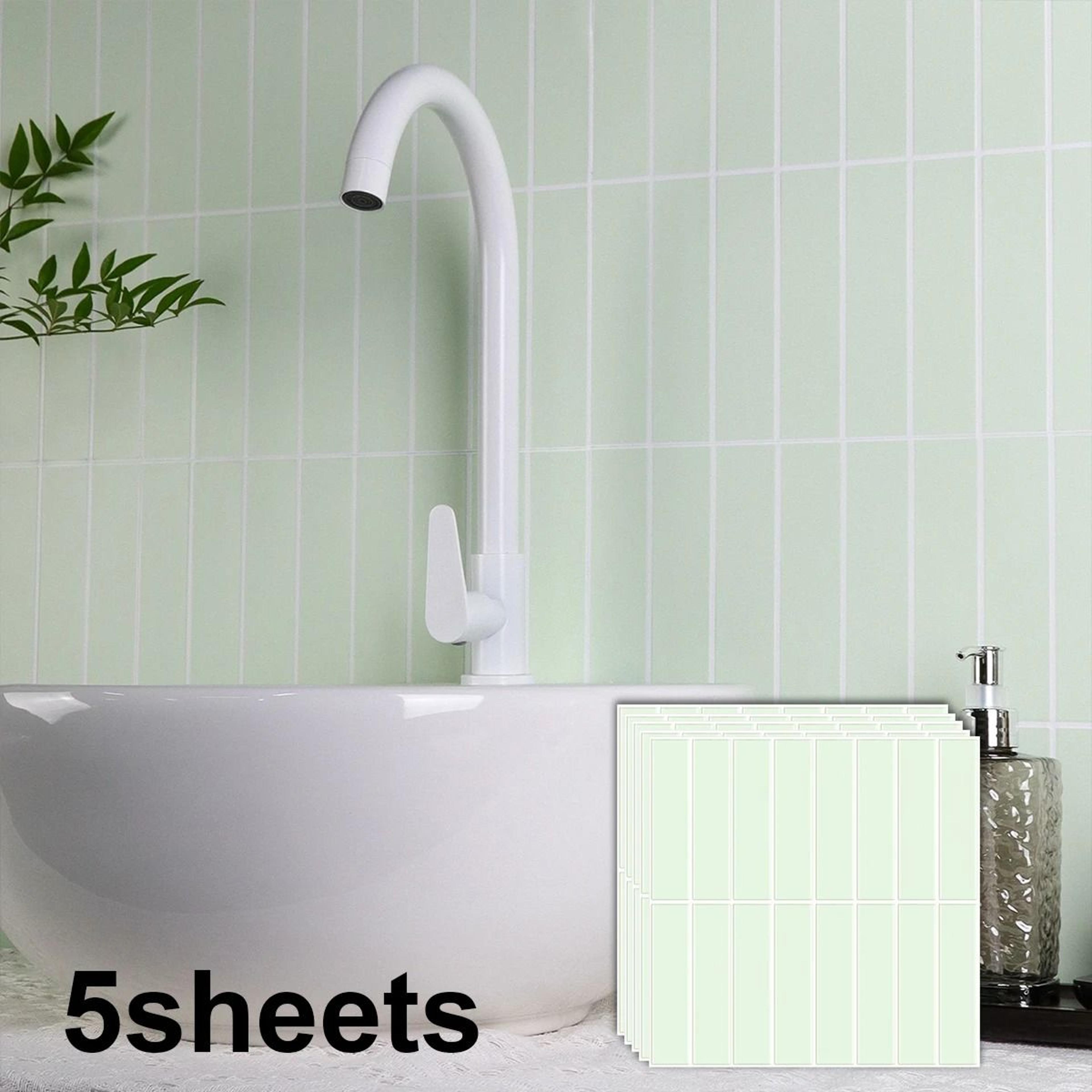 5Pcs Peel And Stick Backsplash Wall Panels Waterproof Heat Resistant Tile Stickers 4