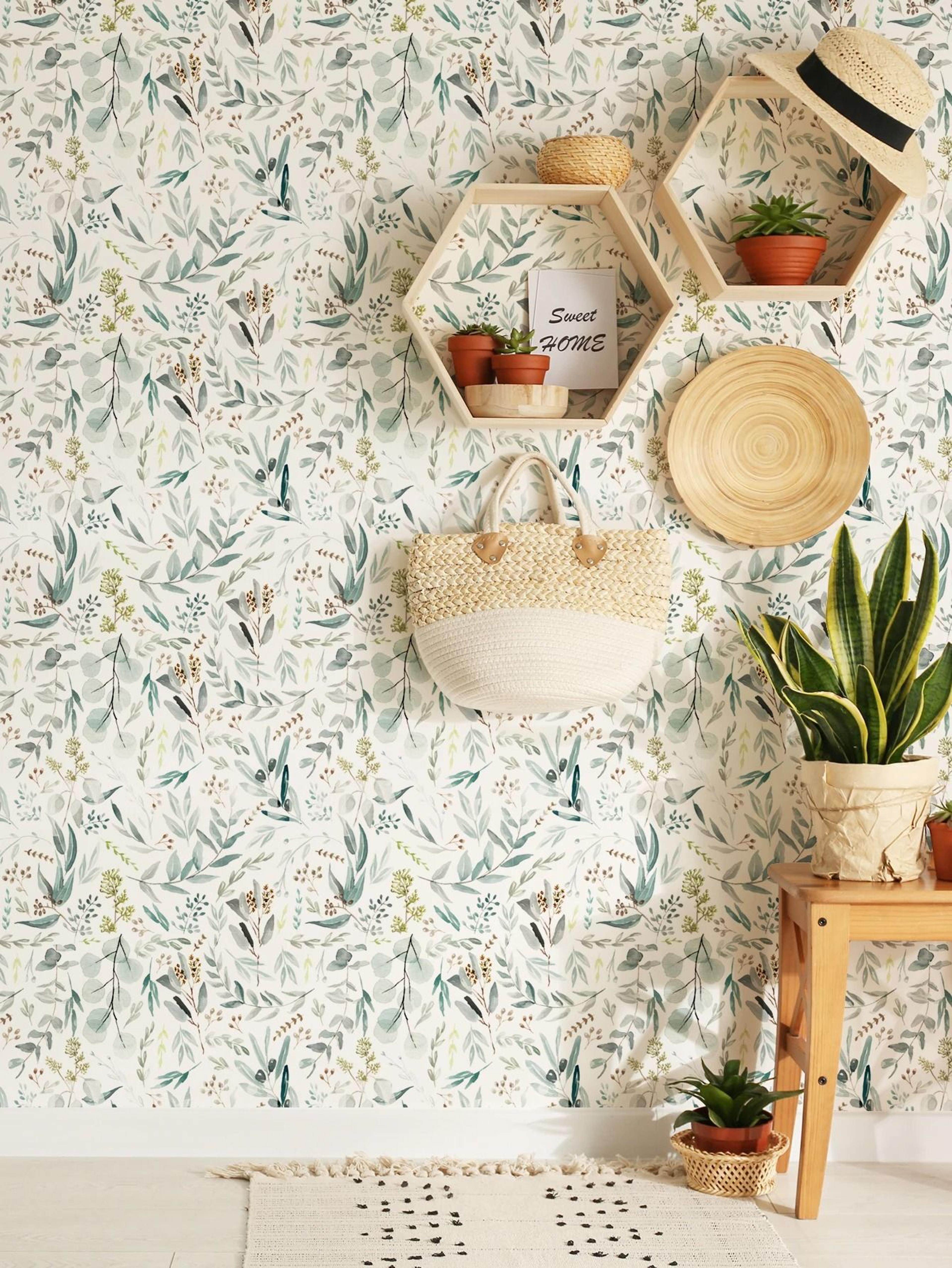 LeafLuxe Leaf Pattern Wallpaper Self Adhesive Wallpaper Moisture Resistant Wall Decor 5