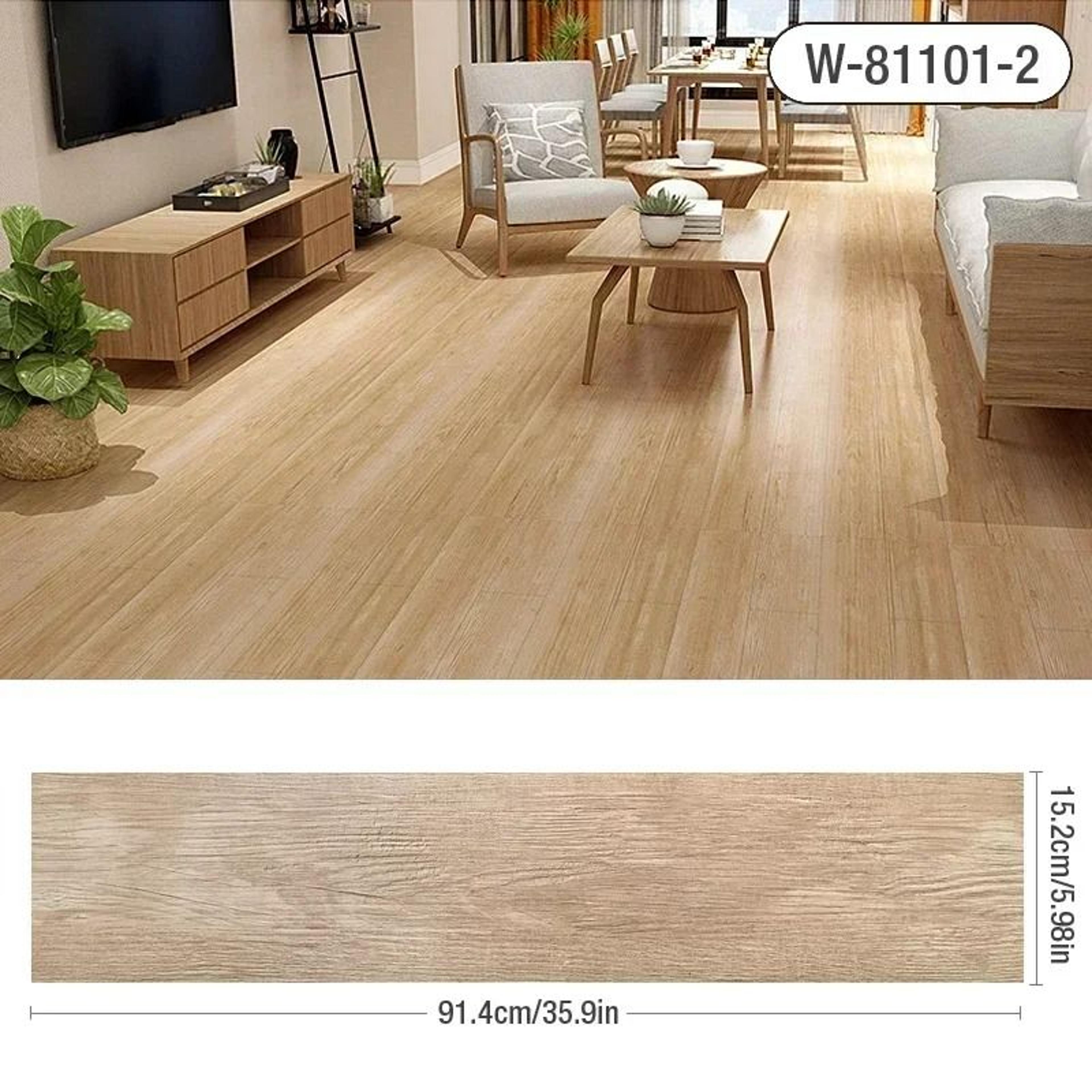 Modern Wood Grain Peel And Stick Floor Stickers Waterproof Self Adhesive PVC Tiles 1