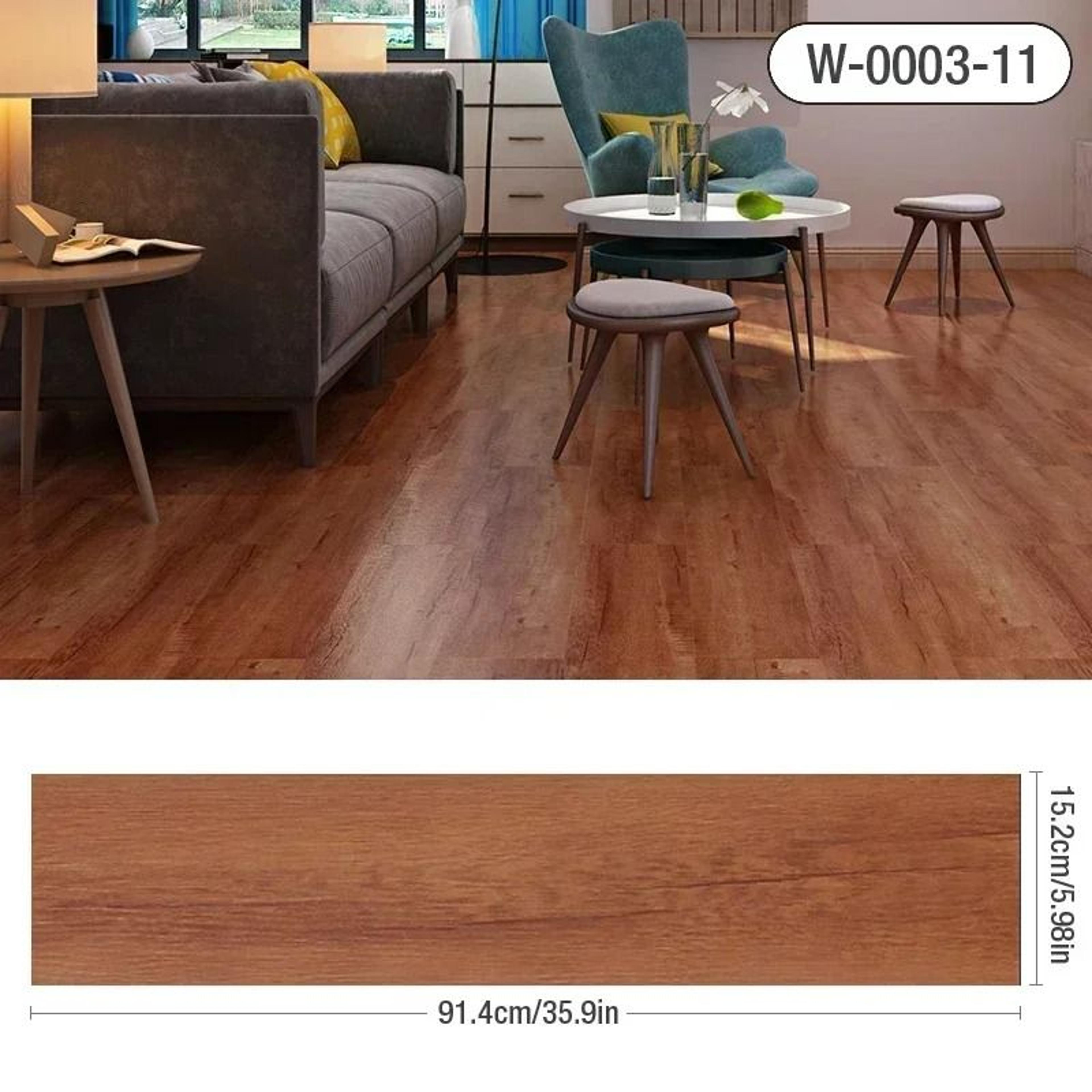 Modern Wood Grain Peel And Stick Floor Stickers Waterproof Self Adhesive PVC Tiles 10