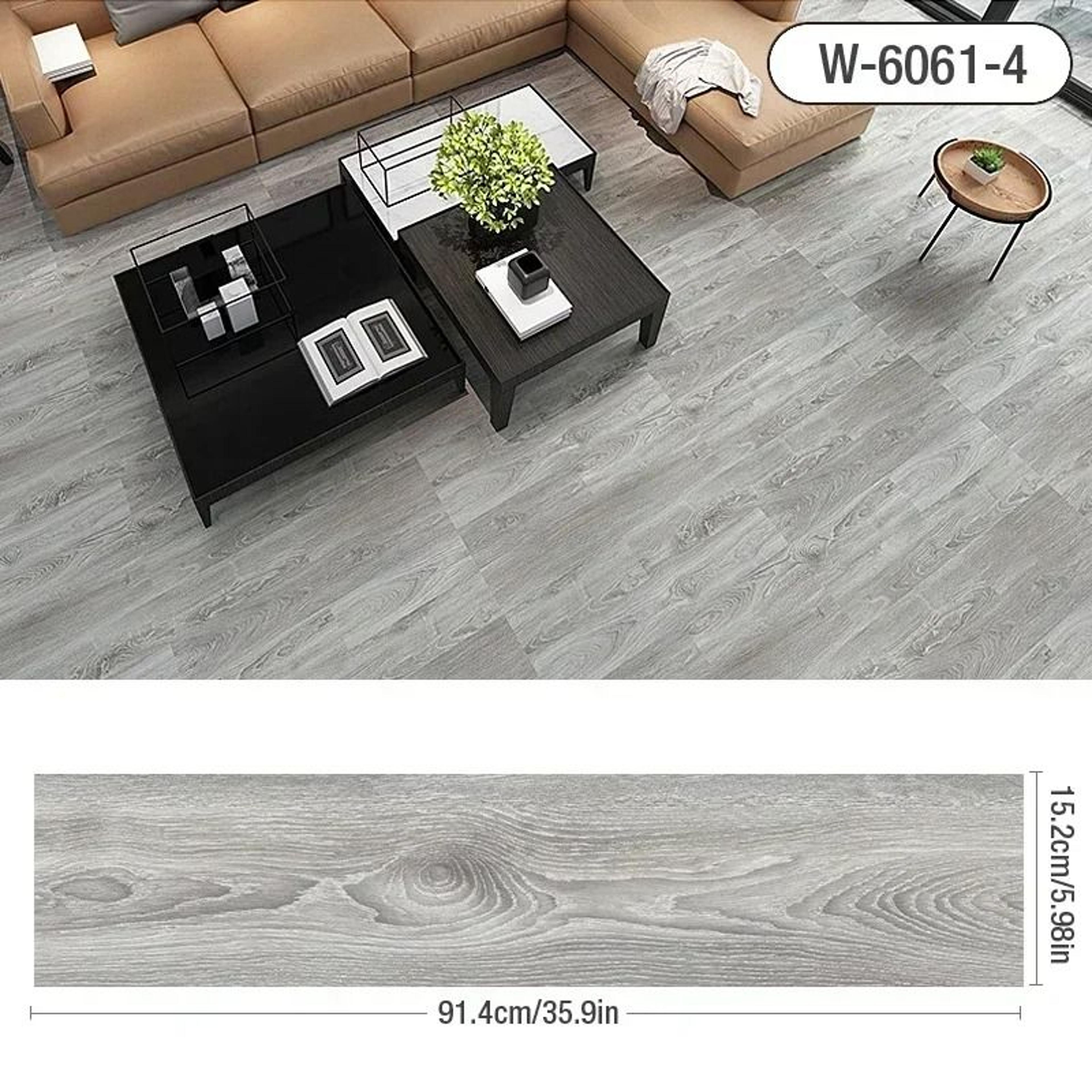 Modern Wood Grain Peel And Stick Floor Stickers Waterproof Self Adhesive PVC Tiles 7