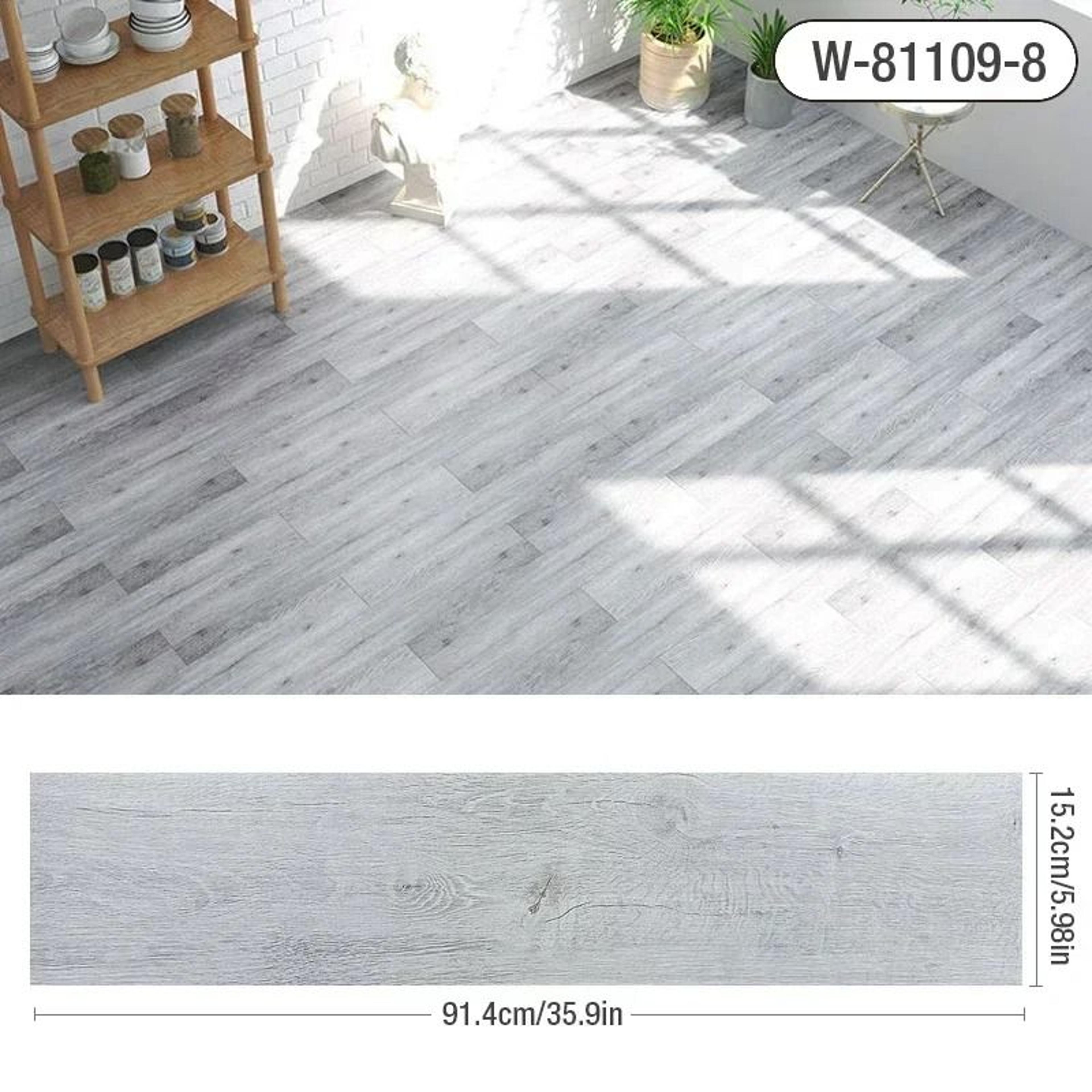 Modern Wood Grain Peel And Stick Floor Stickers Waterproof Self Adhesive PVC Tiles 9