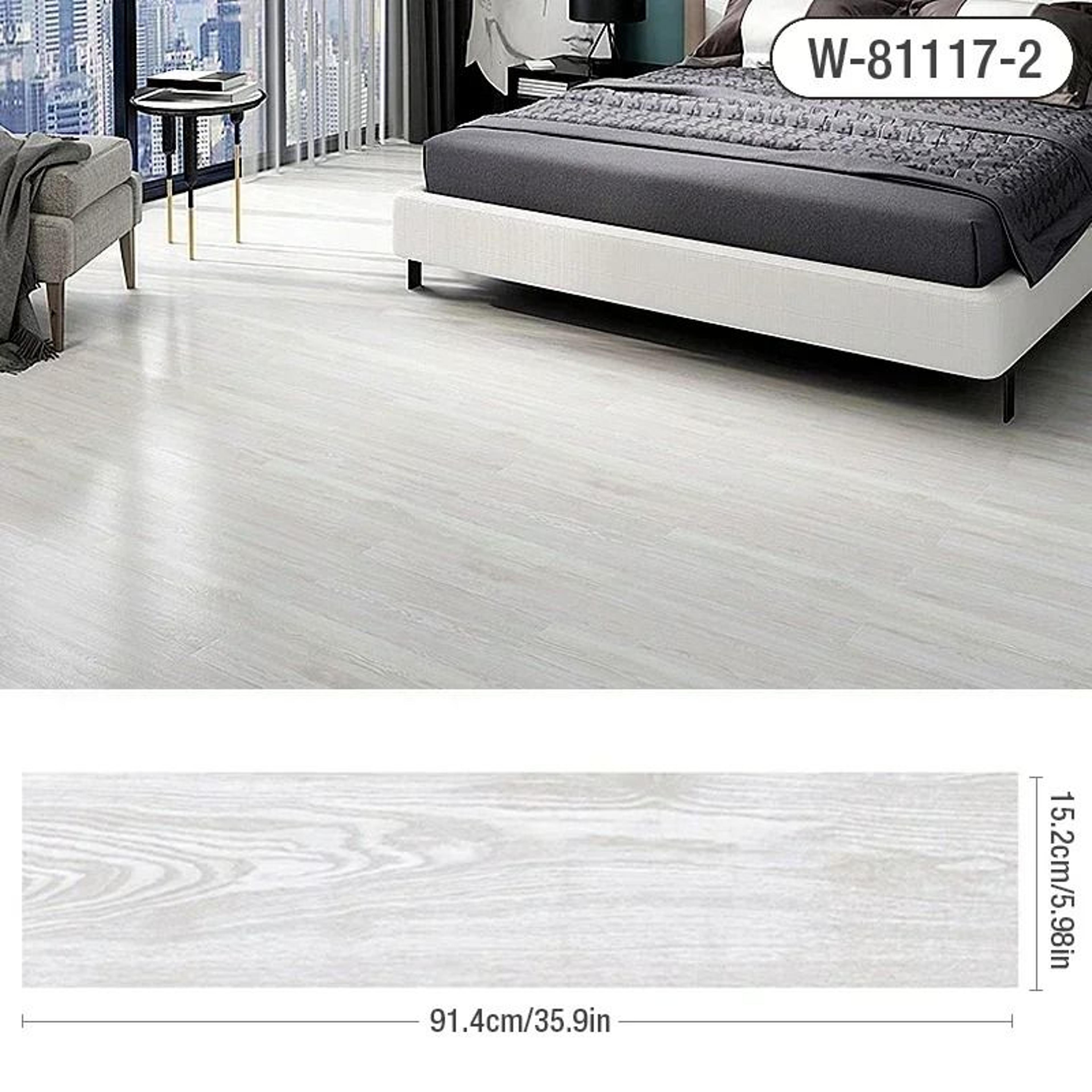 Modern Wood Grain Peel And Stick Floor Stickers Waterproof Self Adhesive PVC Tiles 0