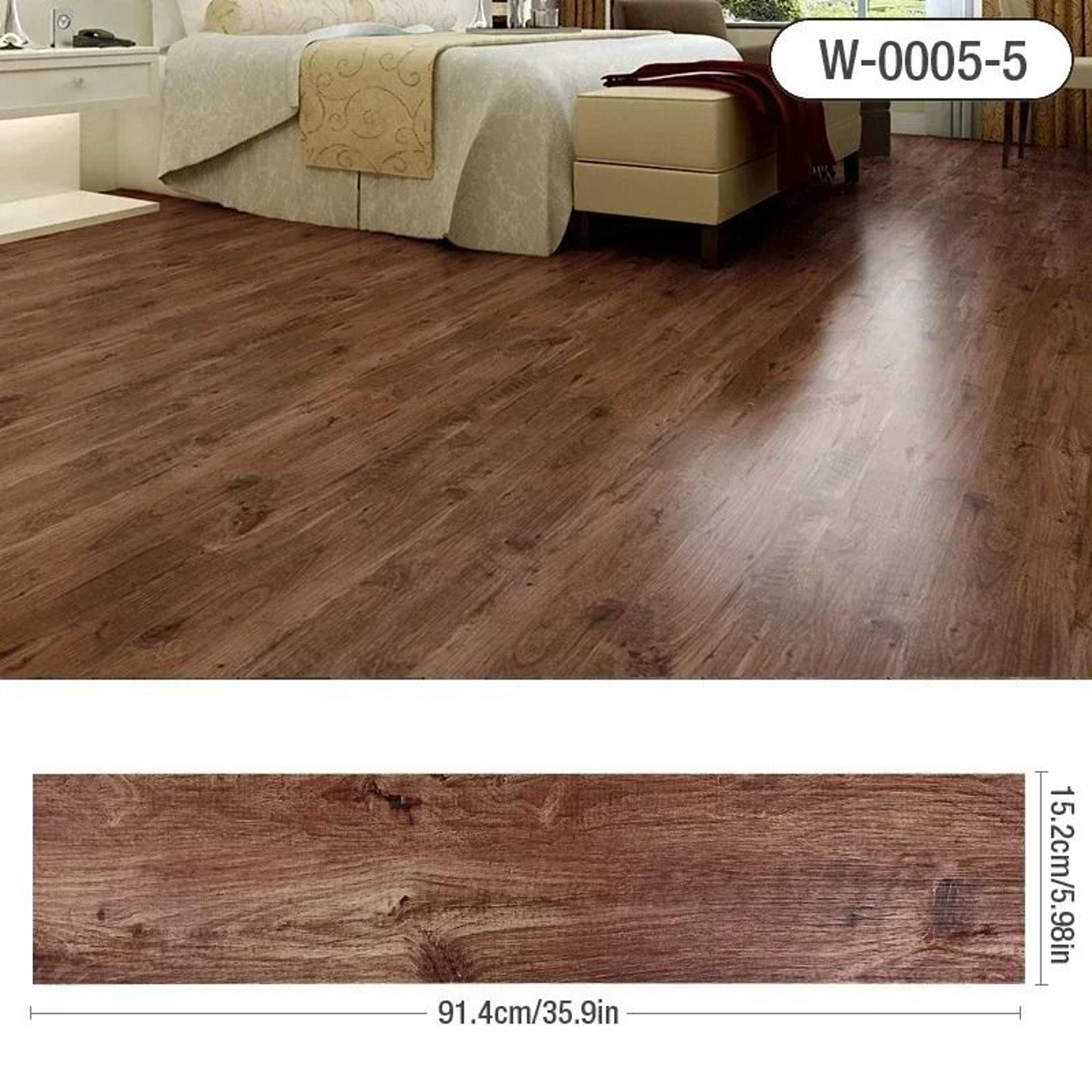 Modern Wood Grain Peel And Stick Floor Stickers Waterproof Self Adhesive PVC Tiles 11
