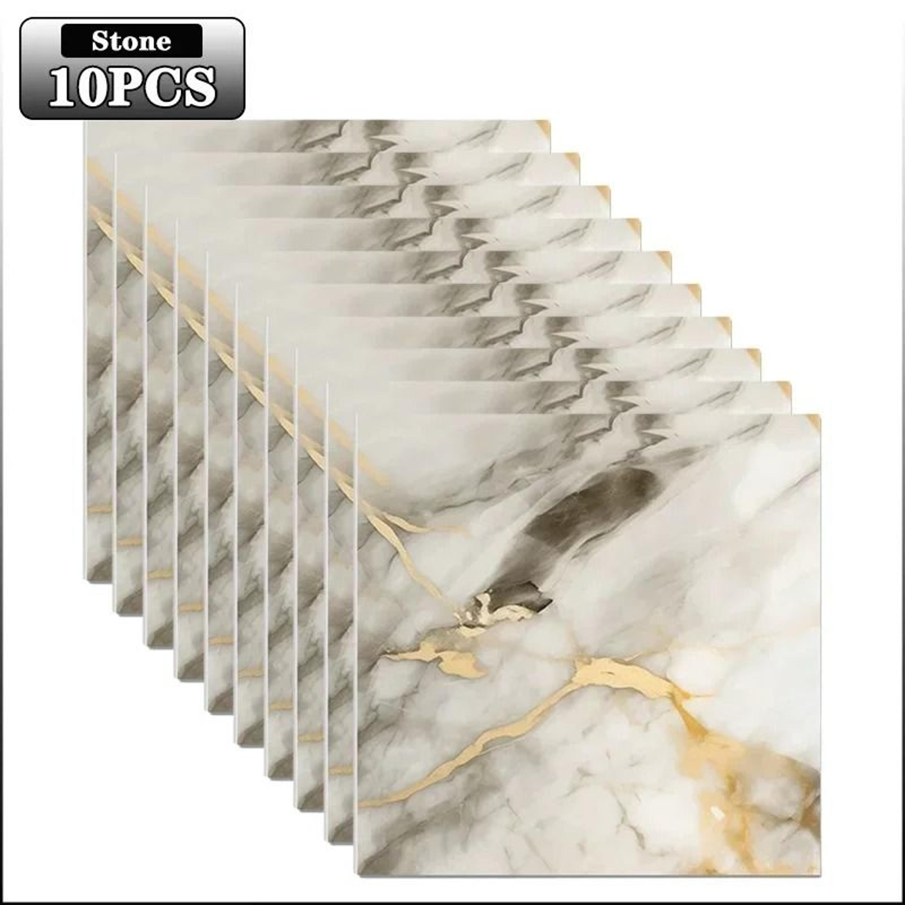 10 Piece Marble Look Peel And Stick Floor Tiles Thickened PVC Flooring 4