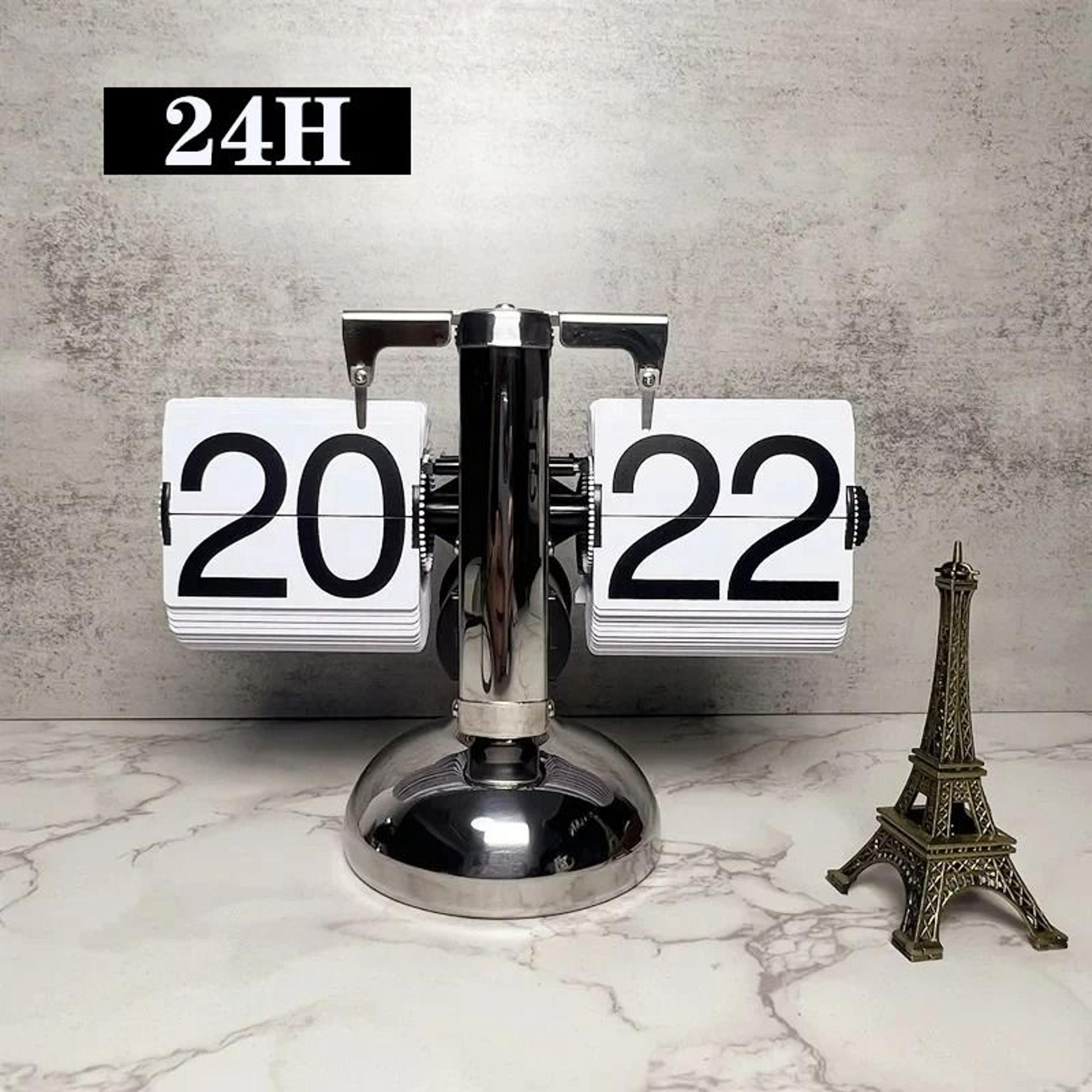 Vintage Automatic Flip Clock 12 24 Hour Retro Desk Clock 4