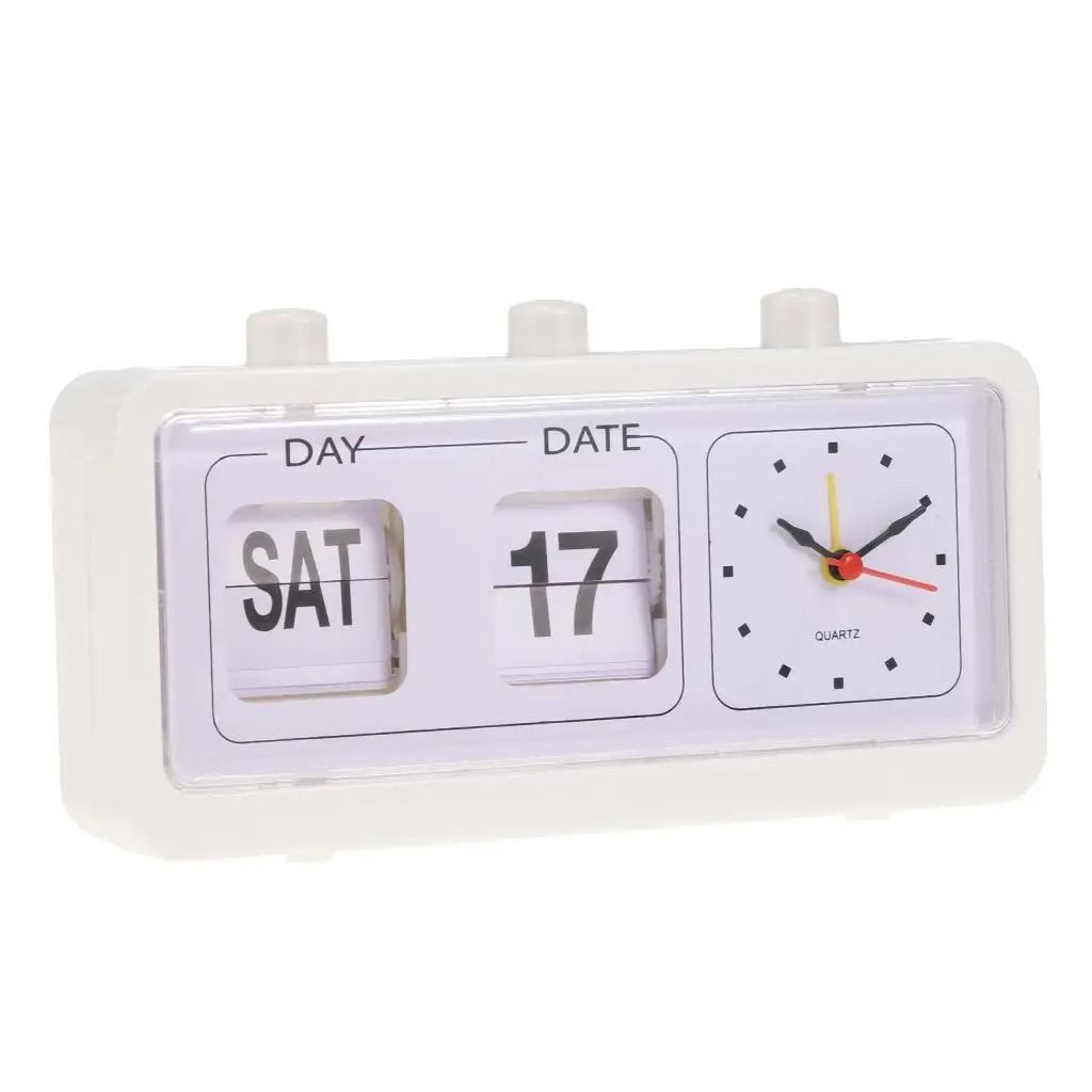 Retro Desktop Flip Clock With Day Date And Time Display 2