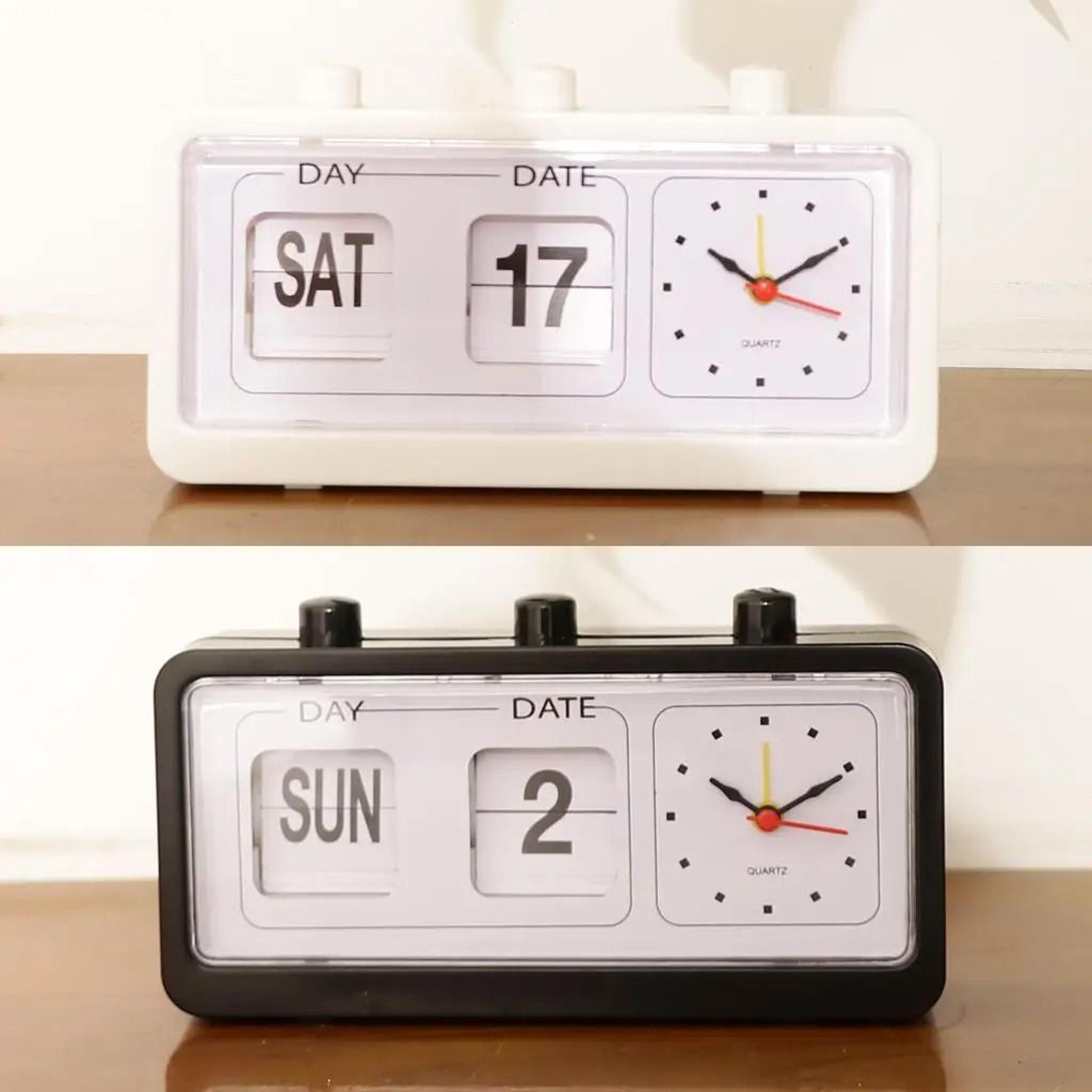 Retro Desktop Flip Clock With Day Date And Time Display 7