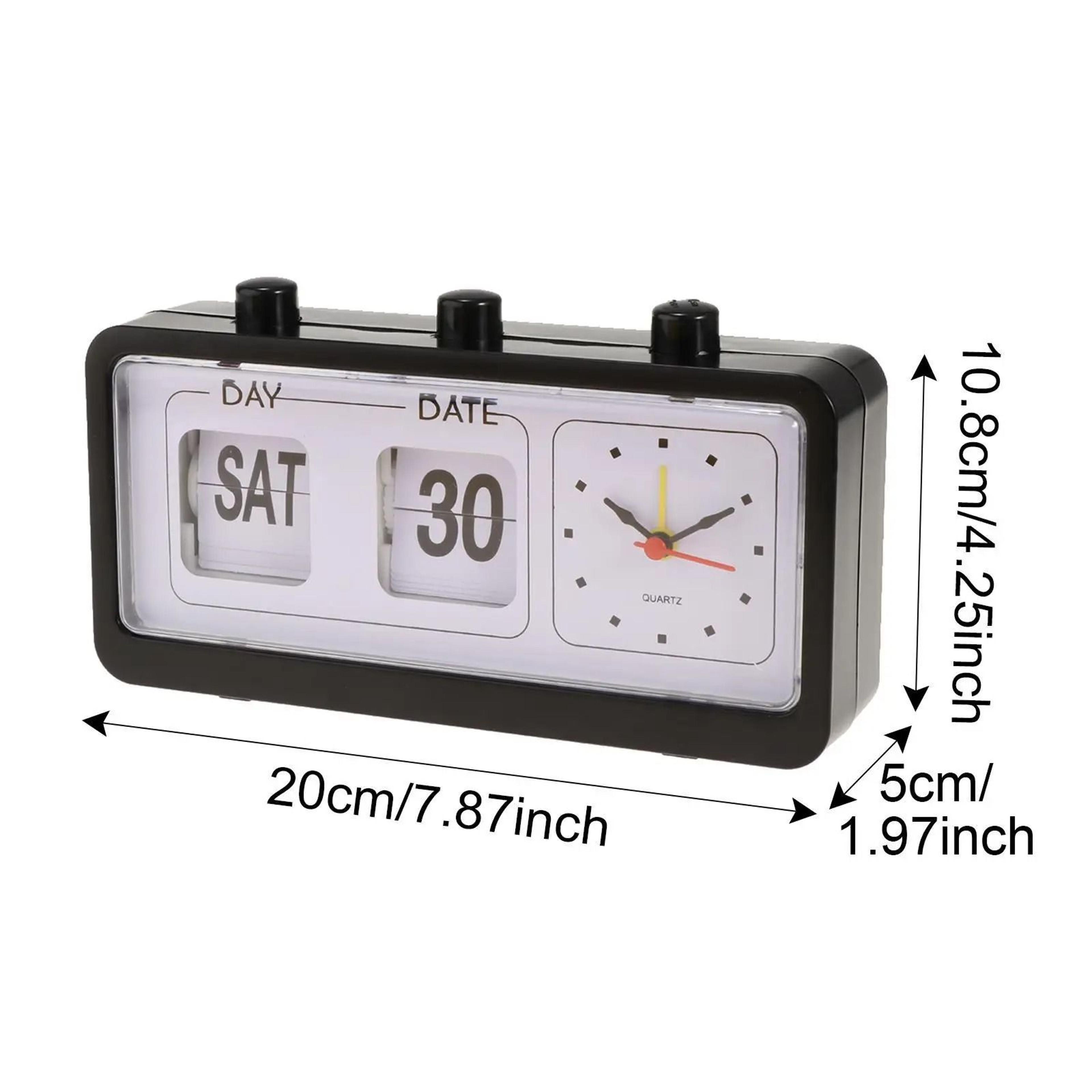 Retro Desktop Flip Clock With Day Date And Time Display 3