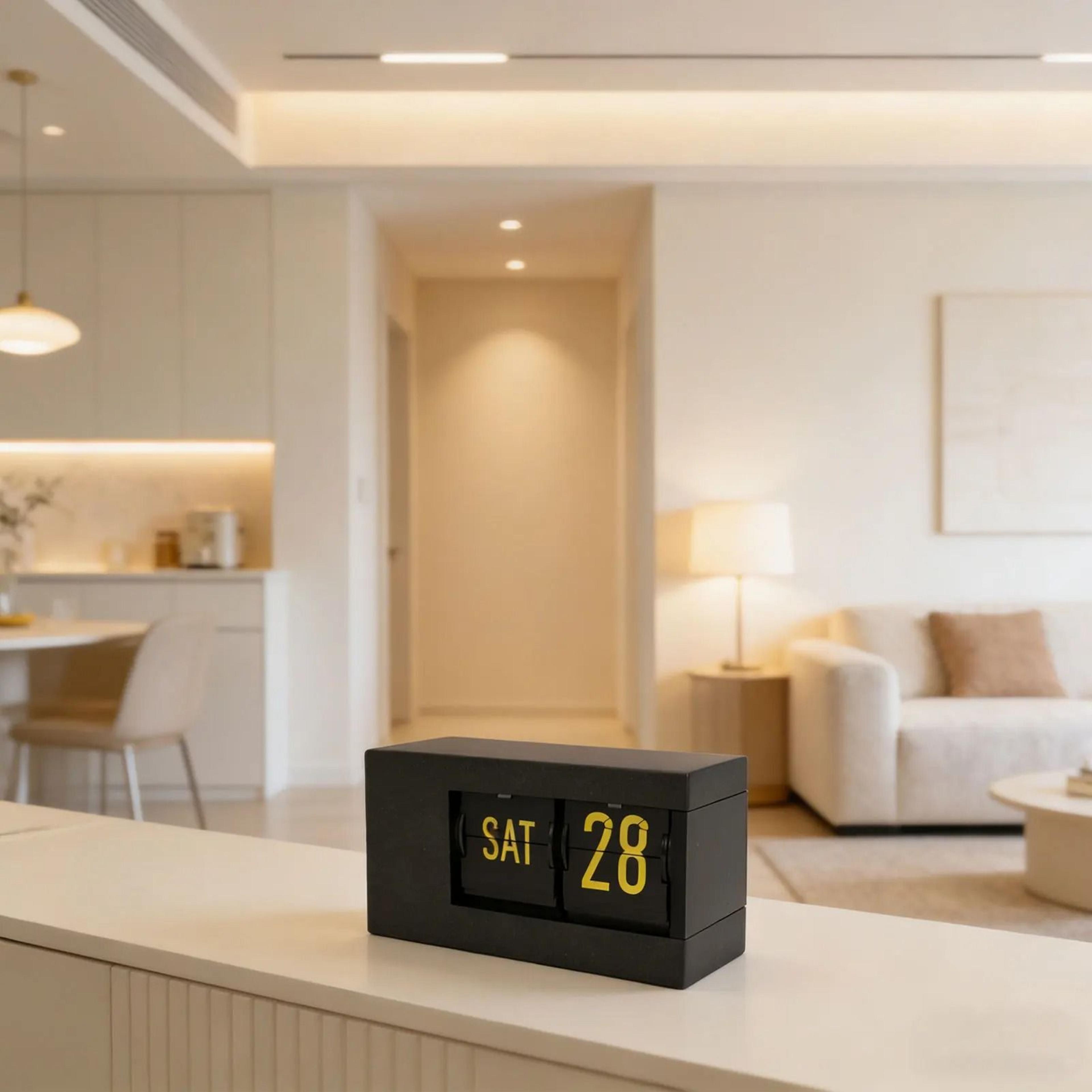 Retro Automatic Calendar Flip Clock With LED Display And AM PM 6