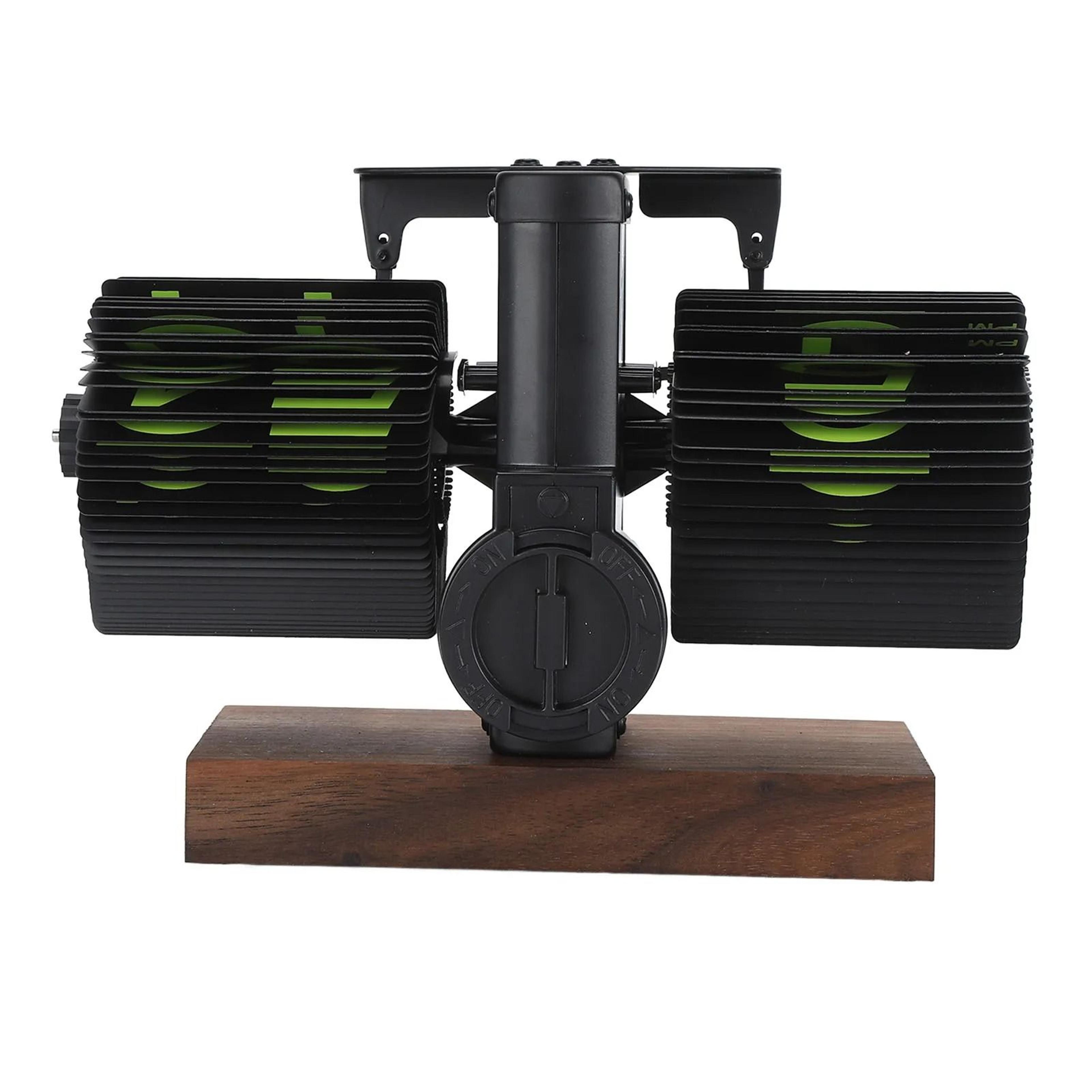 Retro 12 Hour Automatic Flip Clock With Large Numbers And Wood Base 6