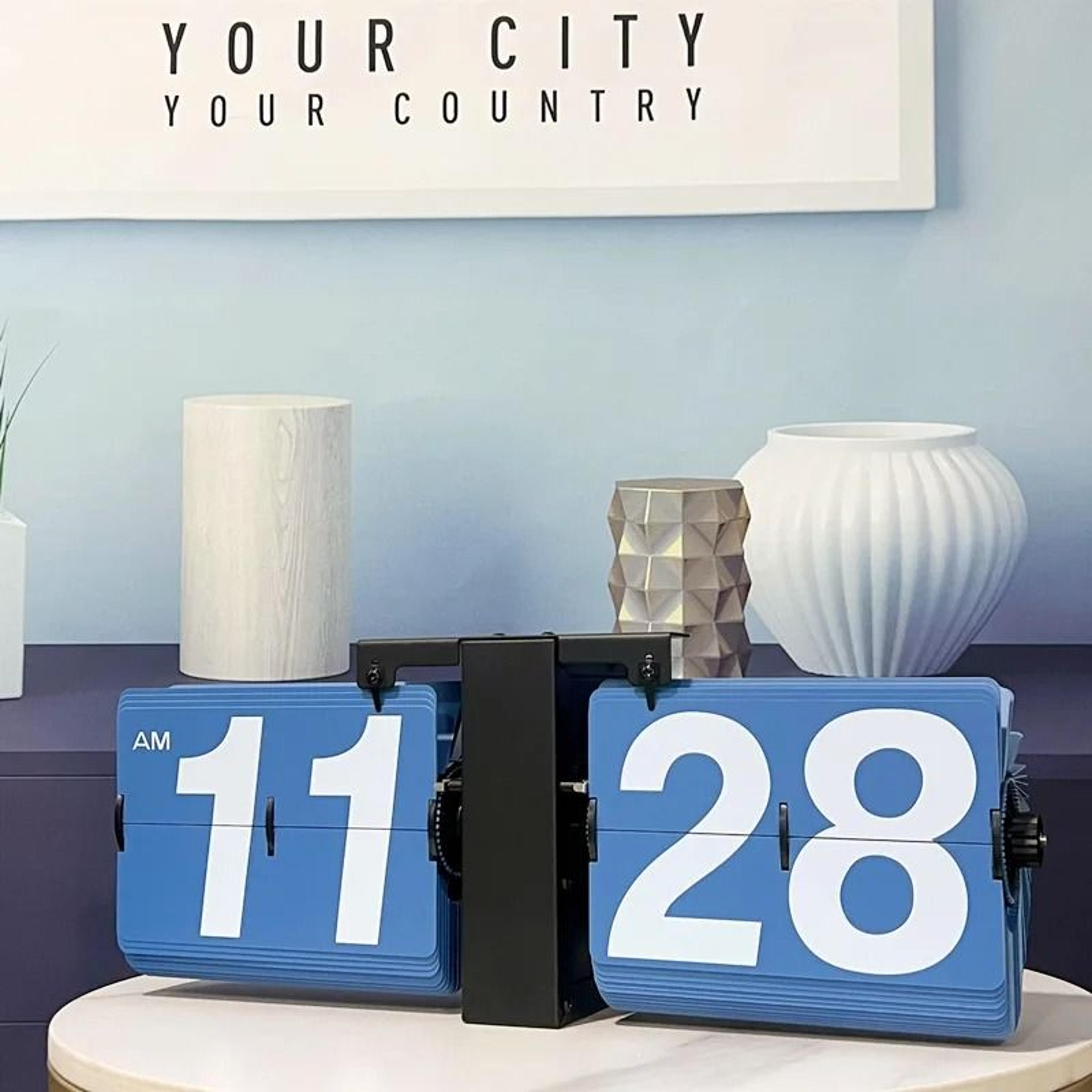 Modern Retro Auto Flip Wall And Desk Clock With Large Digital Display 4