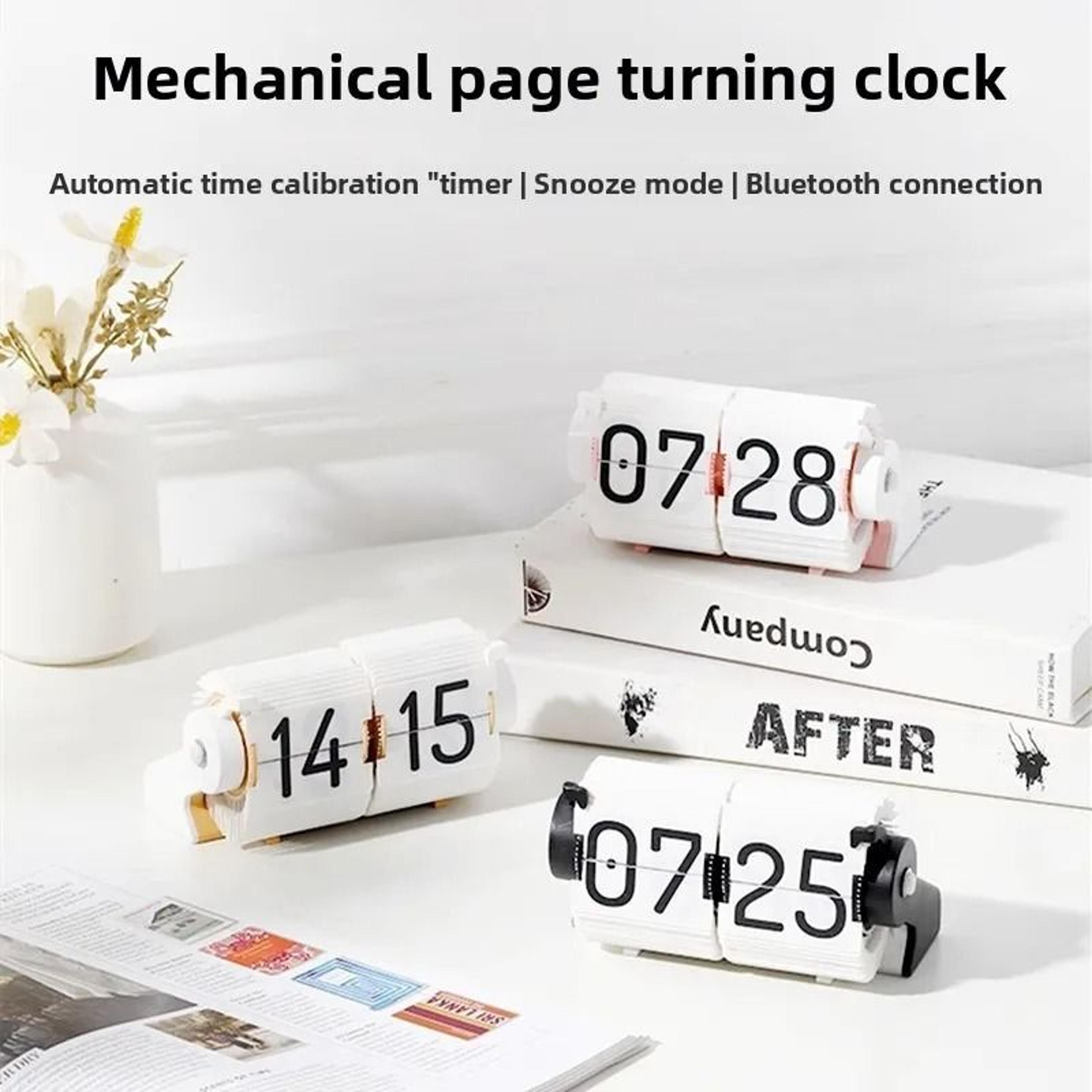 Retro Automatic Flip Desk Clock Silent Mechanical Style Alarm Clock 6