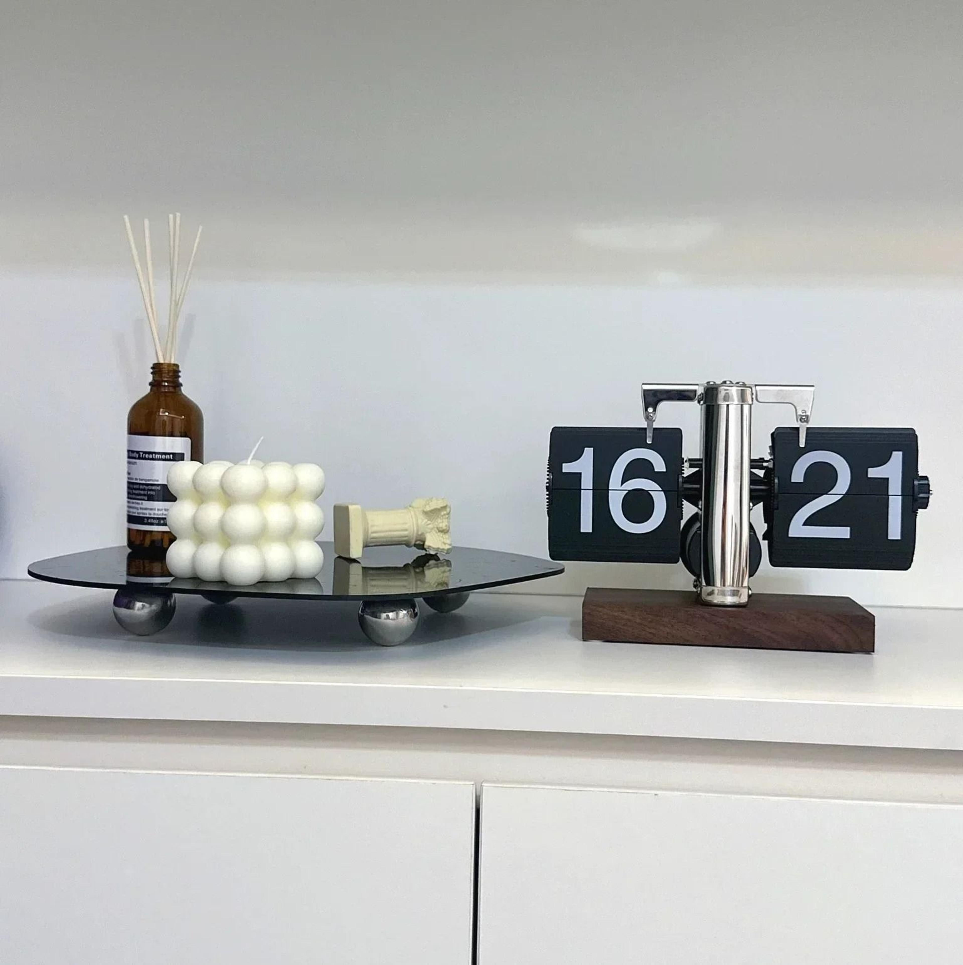 Retro Automatic Flip Desk Clock Large Display Battery Powered Table Clock 10