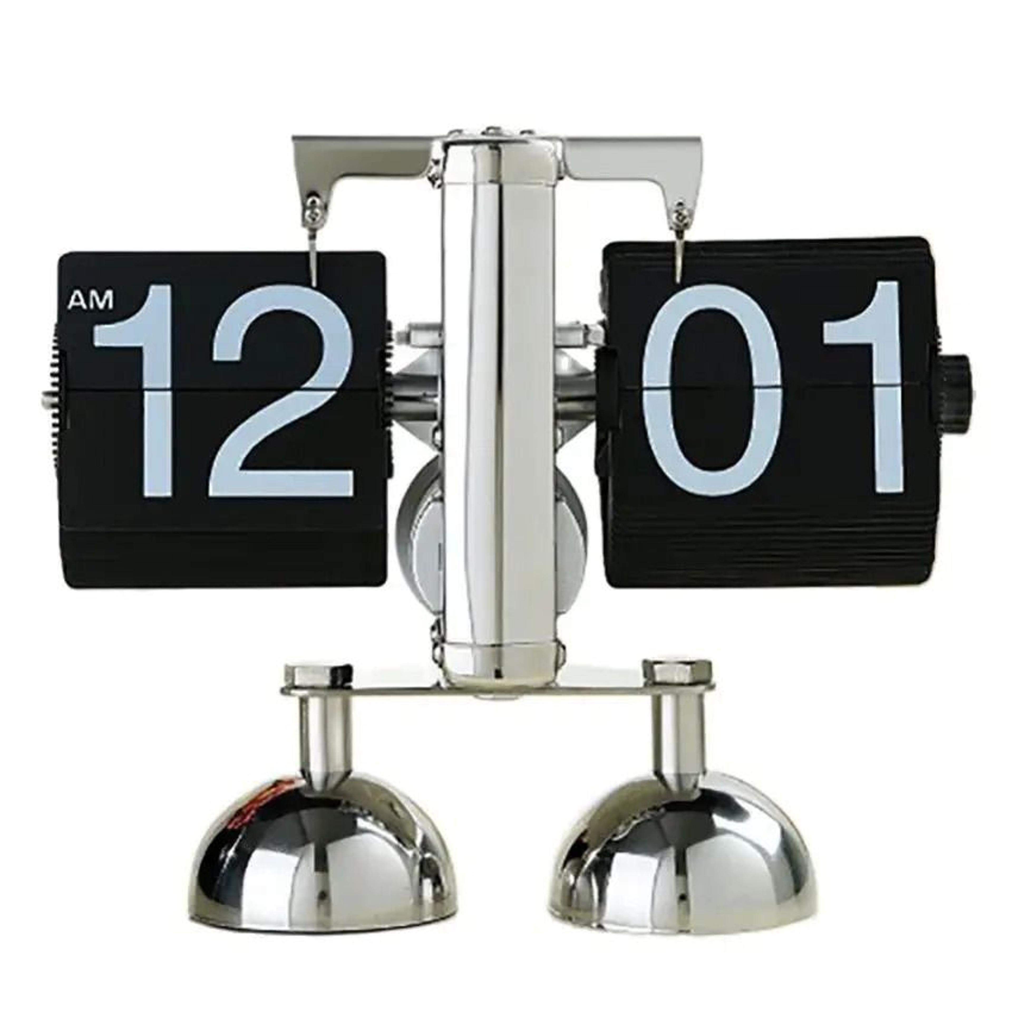 Retro Mechanical Flip Desk Clock With Internal Gear Movement 0