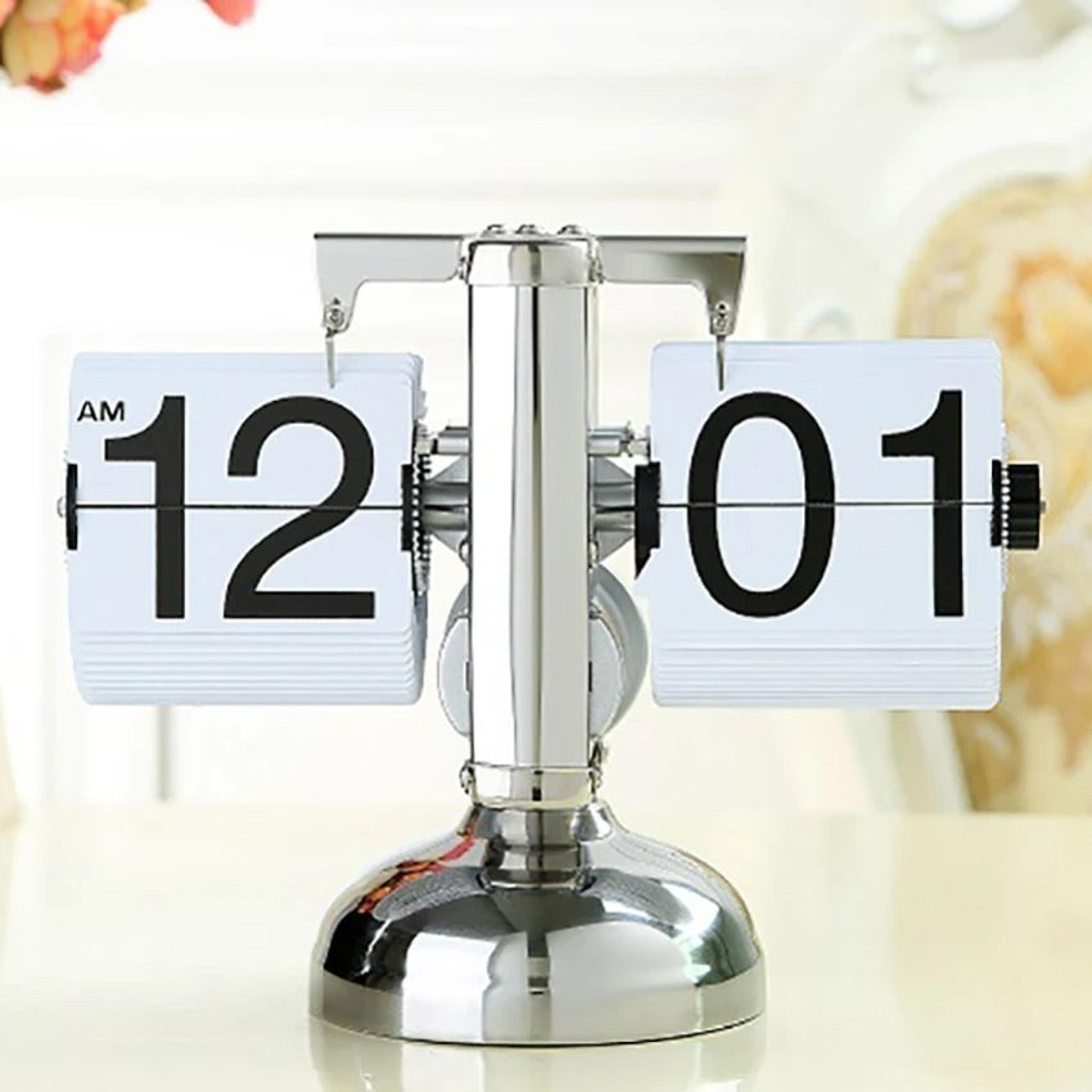 Retro Mechanical Flip Desk Clock With Internal Gear Movement 5