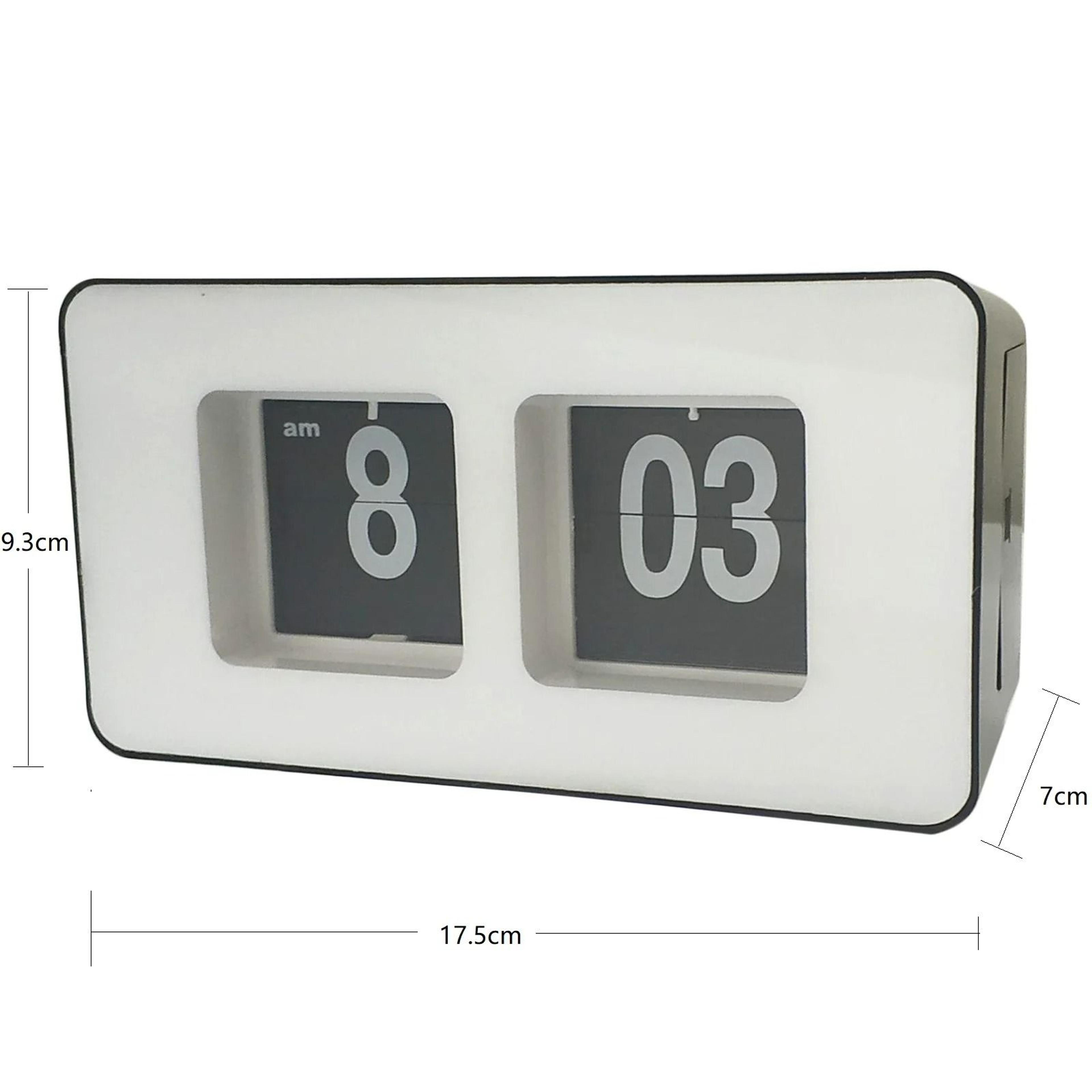 Classic Retro Automatic Flip Desk Clock Silent Battery Powered Table Clock 5