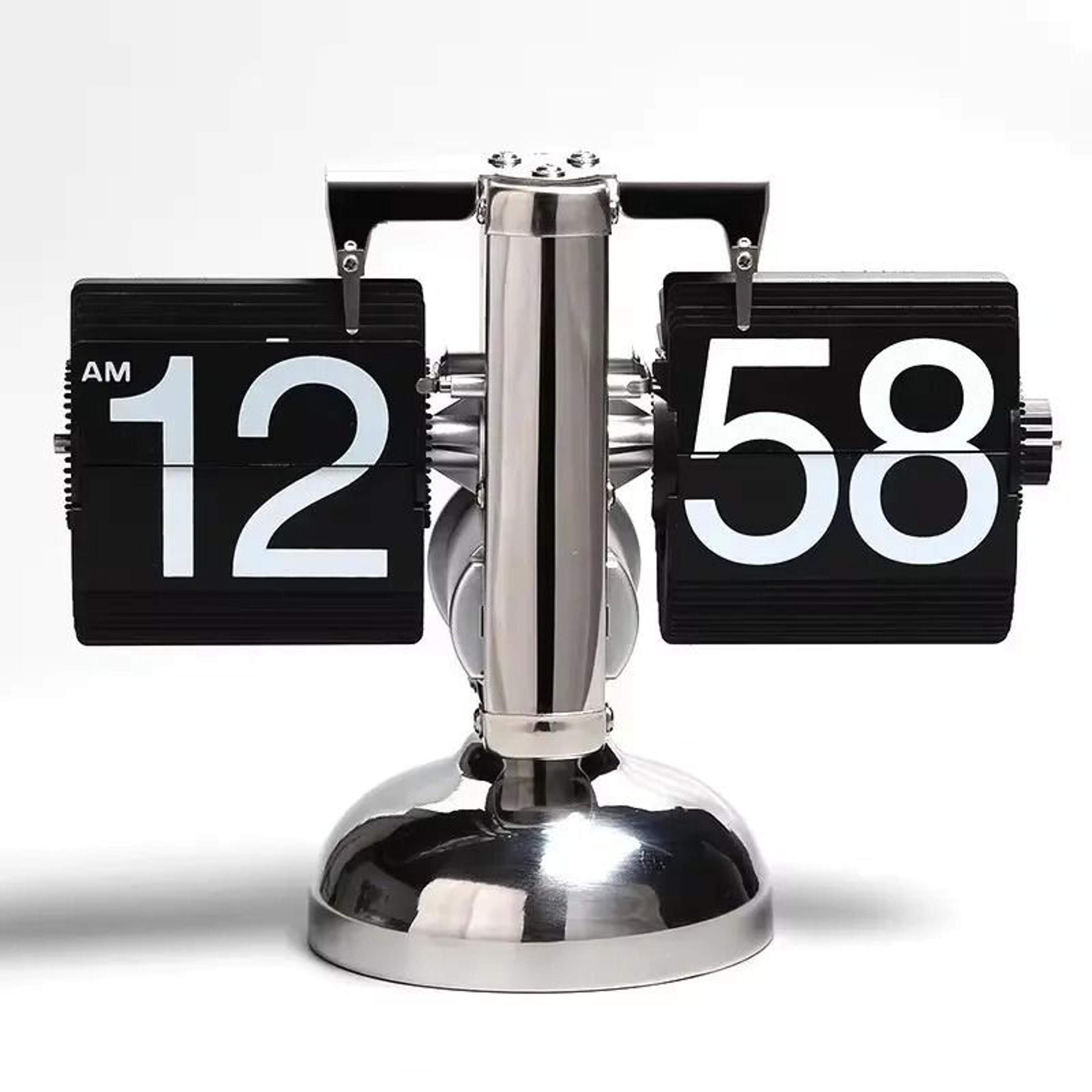 Vintage Automatic Flip Page Desk Clock Battery Powered Retro Table Clock 2