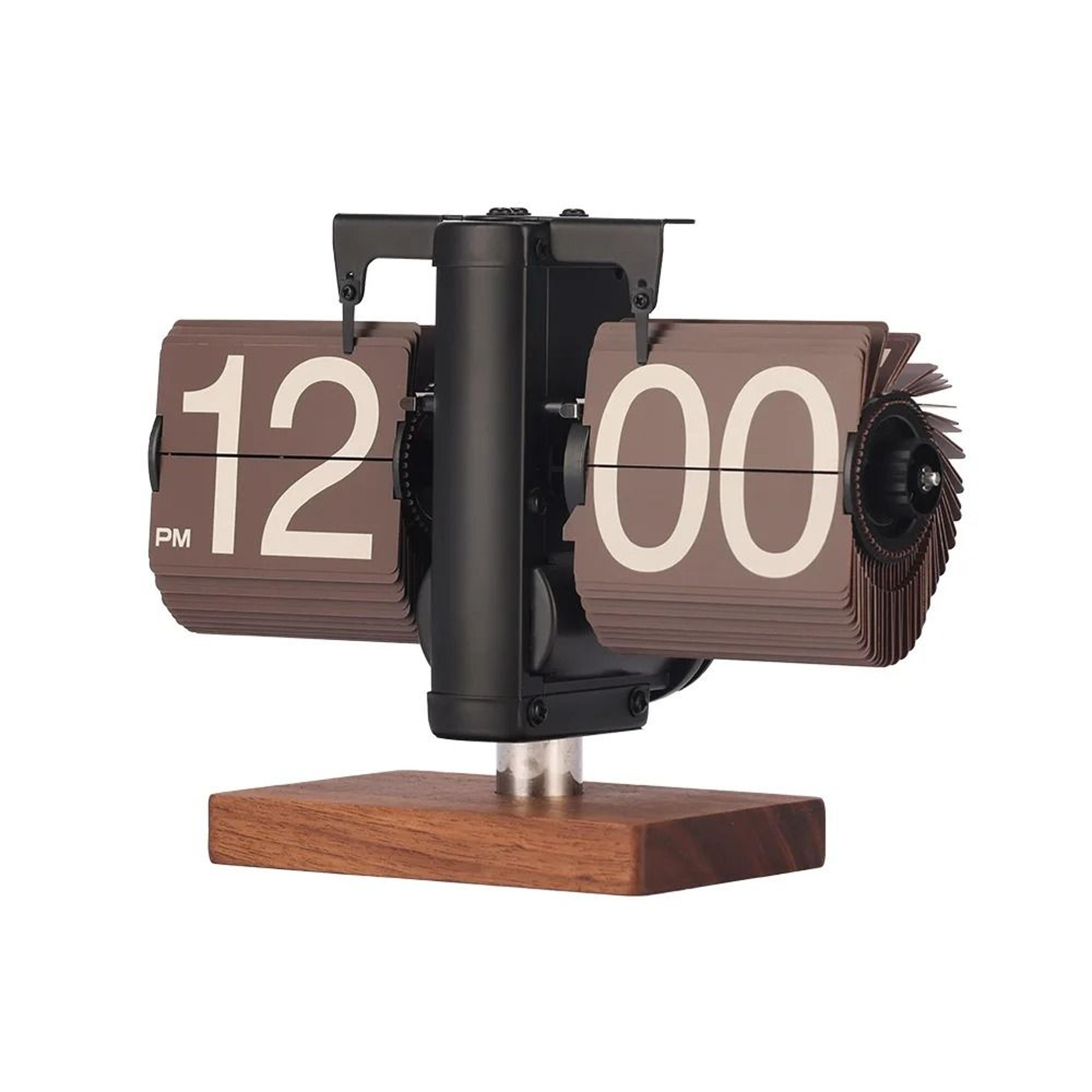 Luxury Silent Automatic Flip Desk Clock Minimalist Modern Table Decor 4