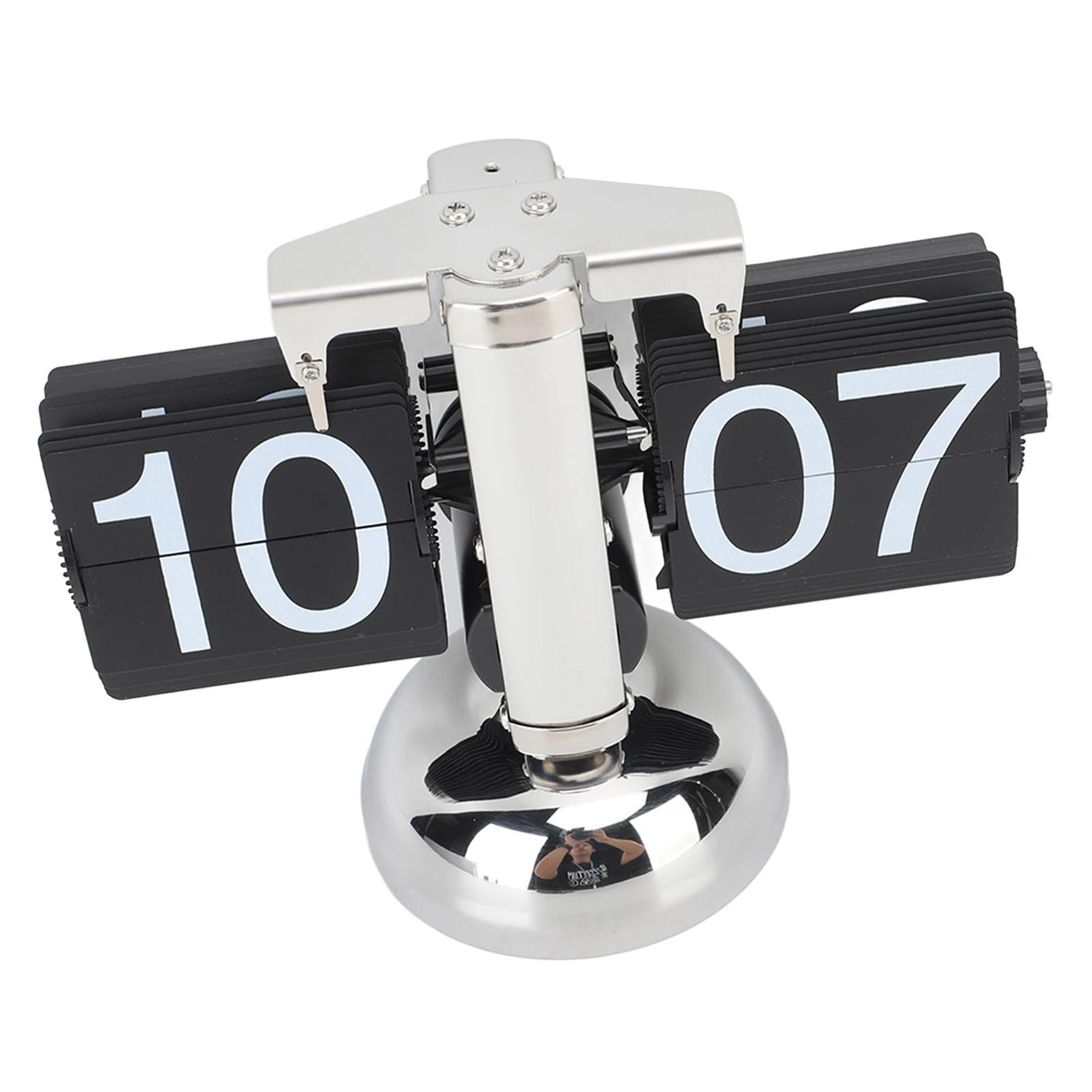 24 Hour Retro Flip Clock With Large Numbers And Stainless Steel Base 5