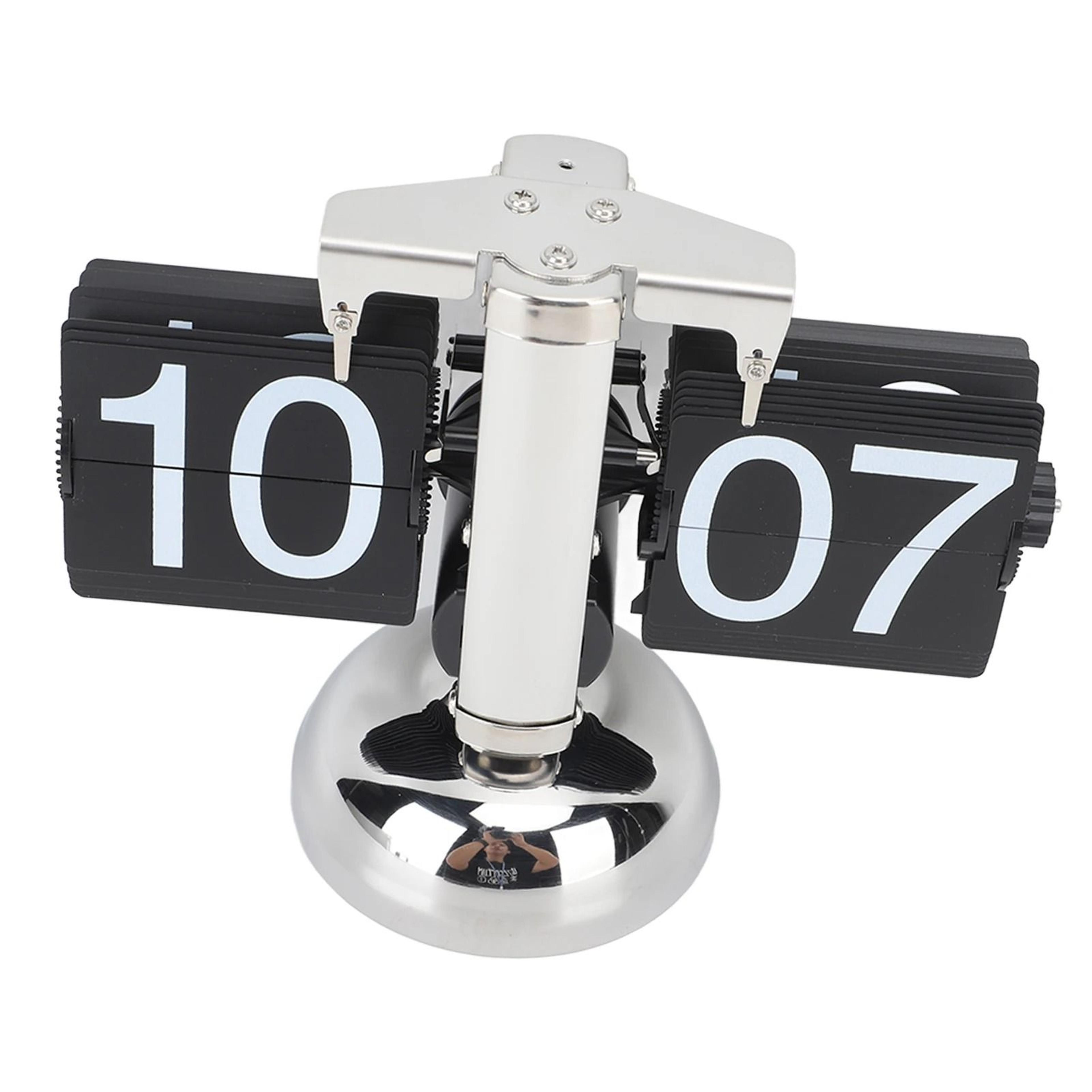 24 Hour Retro Flip Clock With Large Numbers And Stainless Steel Base 7