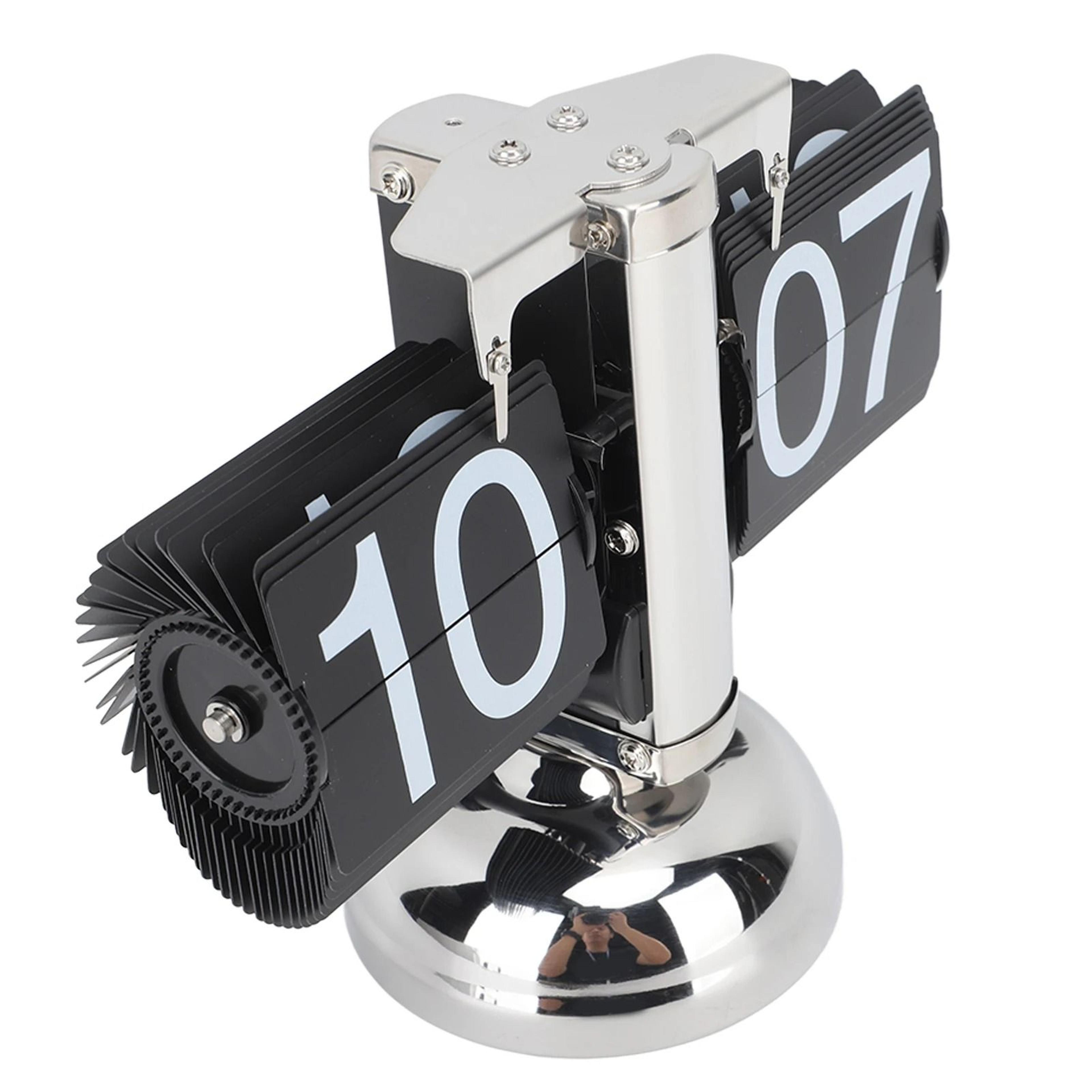 24 Hour Retro Flip Clock With Large Numbers And Stainless Steel Base 6