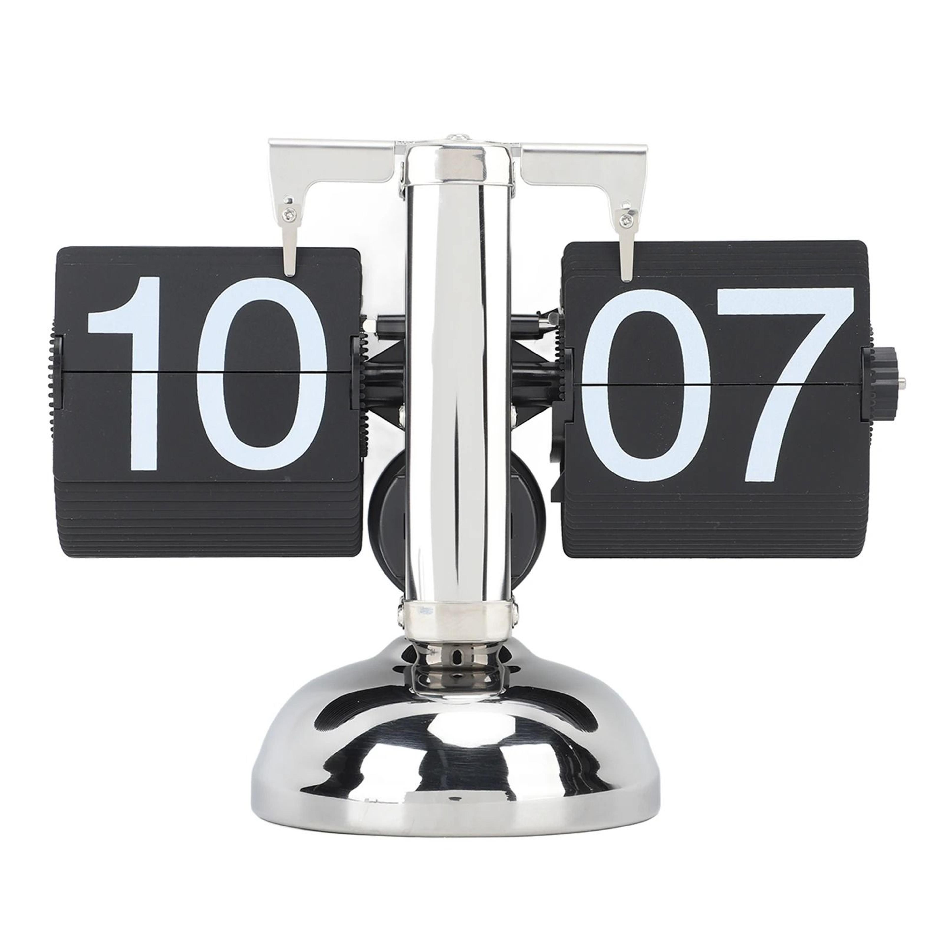 24 Hour Retro Flip Clock With Large Numbers And Stainless Steel Base 3